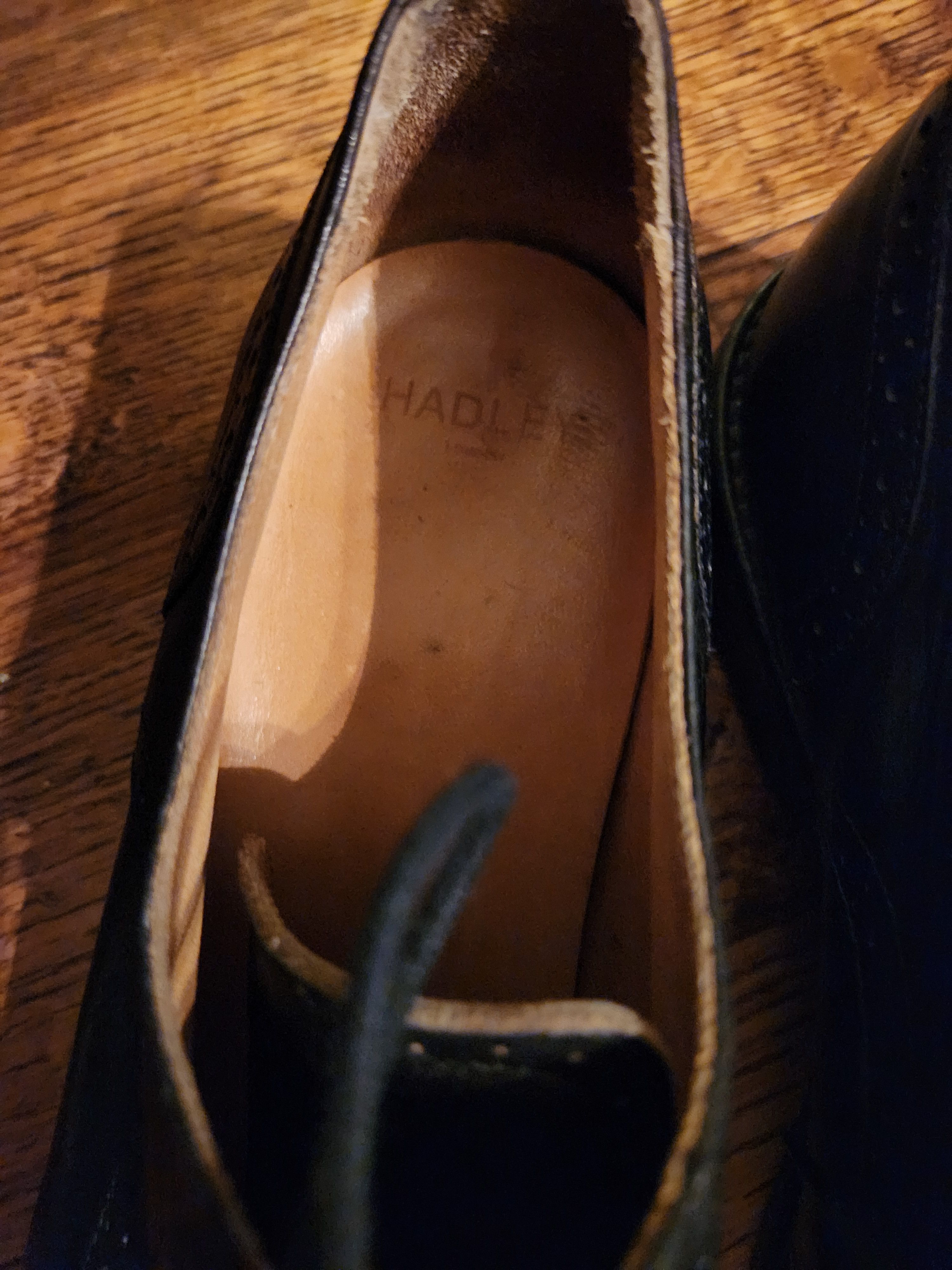 Vintage Vintage Hadley Men's Black Oxfords Lace Up Shoes Size US 10.5 / EU 43-44 - 4 Thumbnail