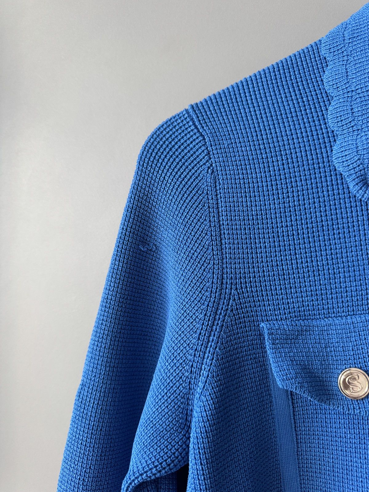 Sandro Sandro Paco Scalloped Ribbed-Knit in Blue Cardigan Size L / US 10 / IT 46 - 4 Thumbnail