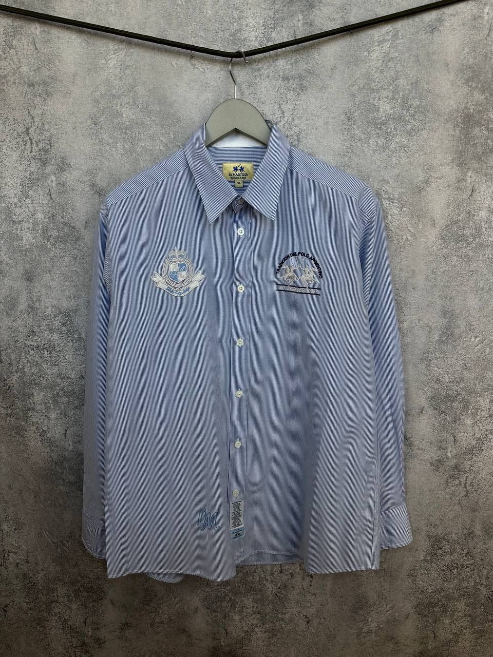 La Martina La Martina Argentina Striped Button Up Shirt LS Cotton Size US XL / EU 56 / 4 - 1 Thumbnail