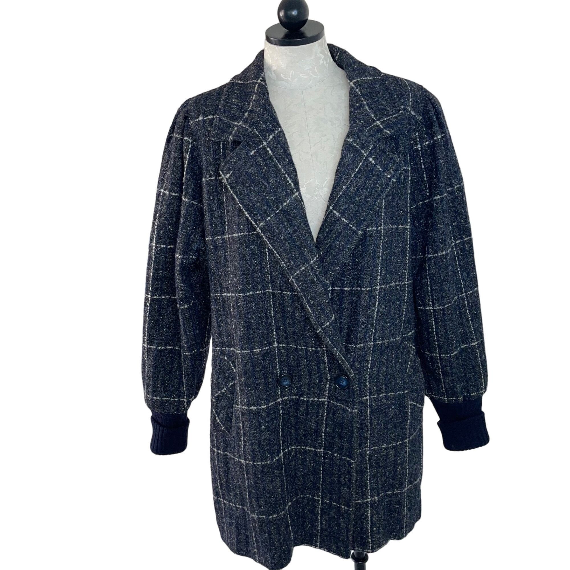 Vintage Saril Ltd Vintage Womens Coat Size Large Gray Plaid Pockets Size L / US 10 / IT 46 - 1 Thumbnail