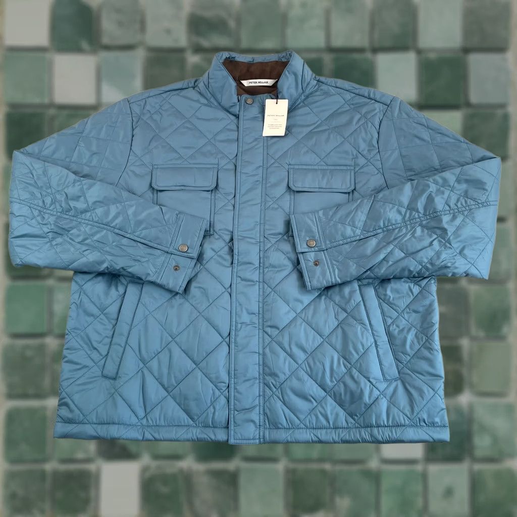 Peter Millar Peter Millar Norfolk Quilted Bomber Jacket Men 2XL RSVR Blue Classic NWT 50 Size US XXL / EU 58 / 5 - 1 Thumbnail