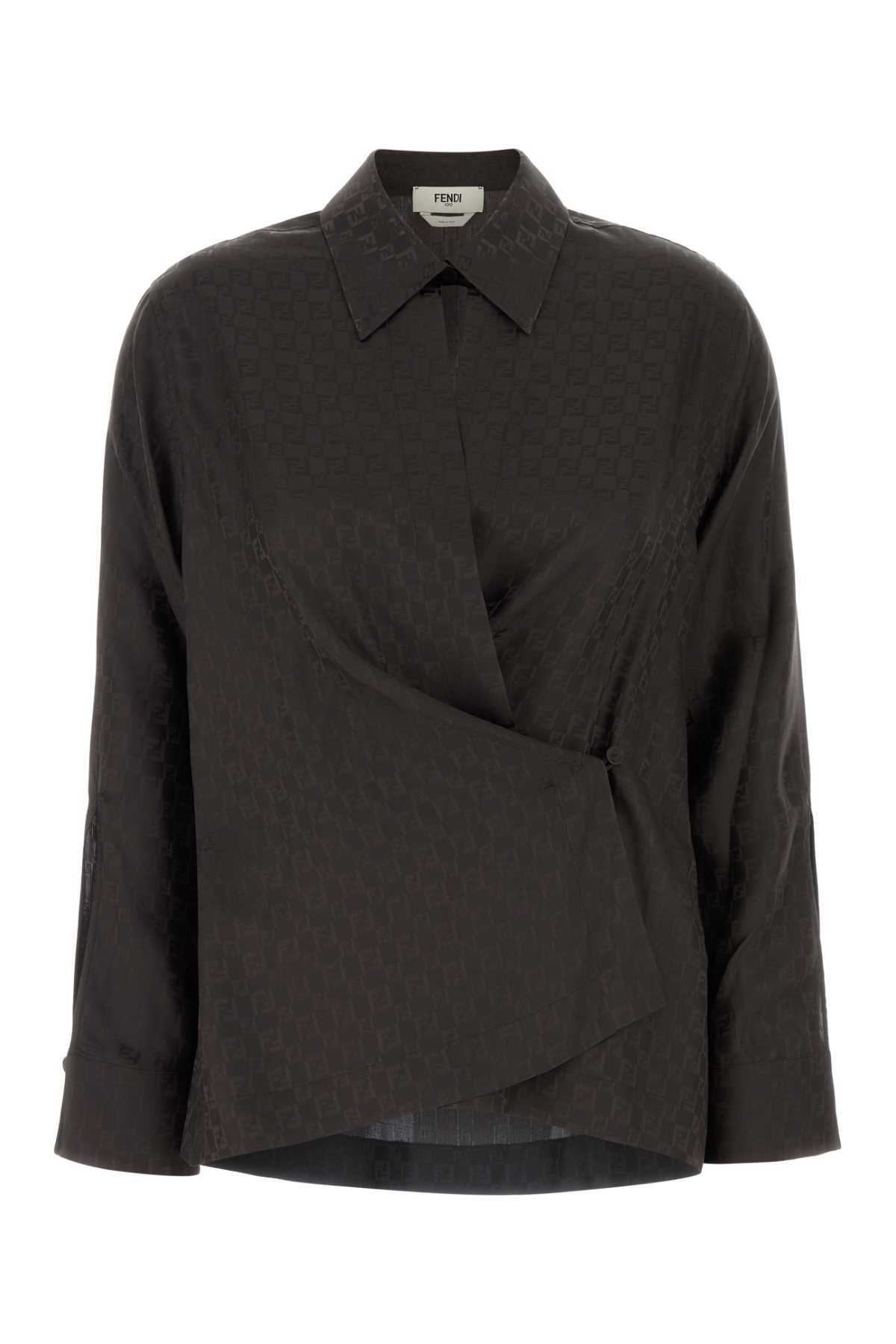 Brown Jacquard Shirt