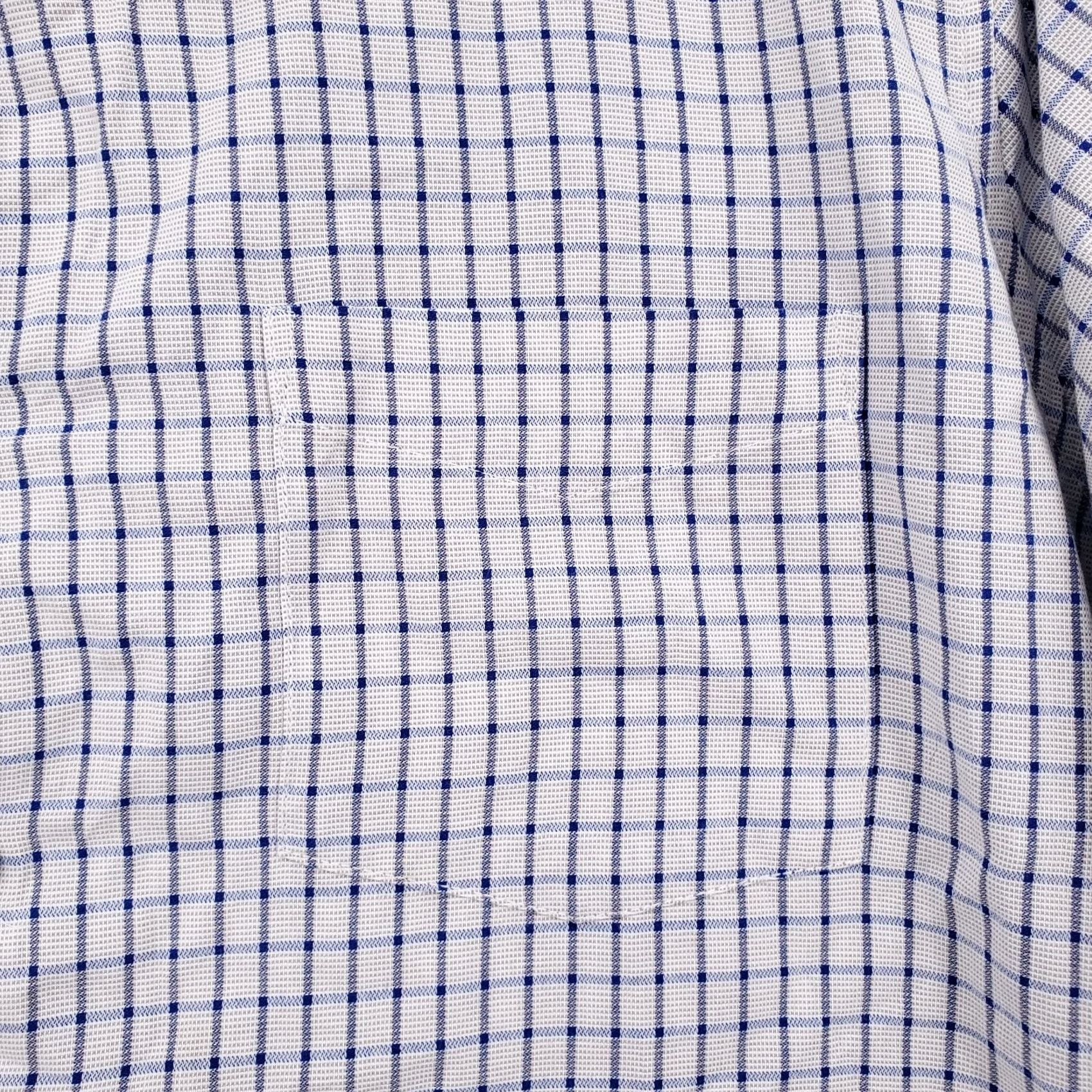 Tasso Elba Tasso Elba Shirt XL Blue Plaid Short Sleeve Button Up Extra Large Oxford Pocket Size US XL / EU 56 / 4 - 4 Thumbnail