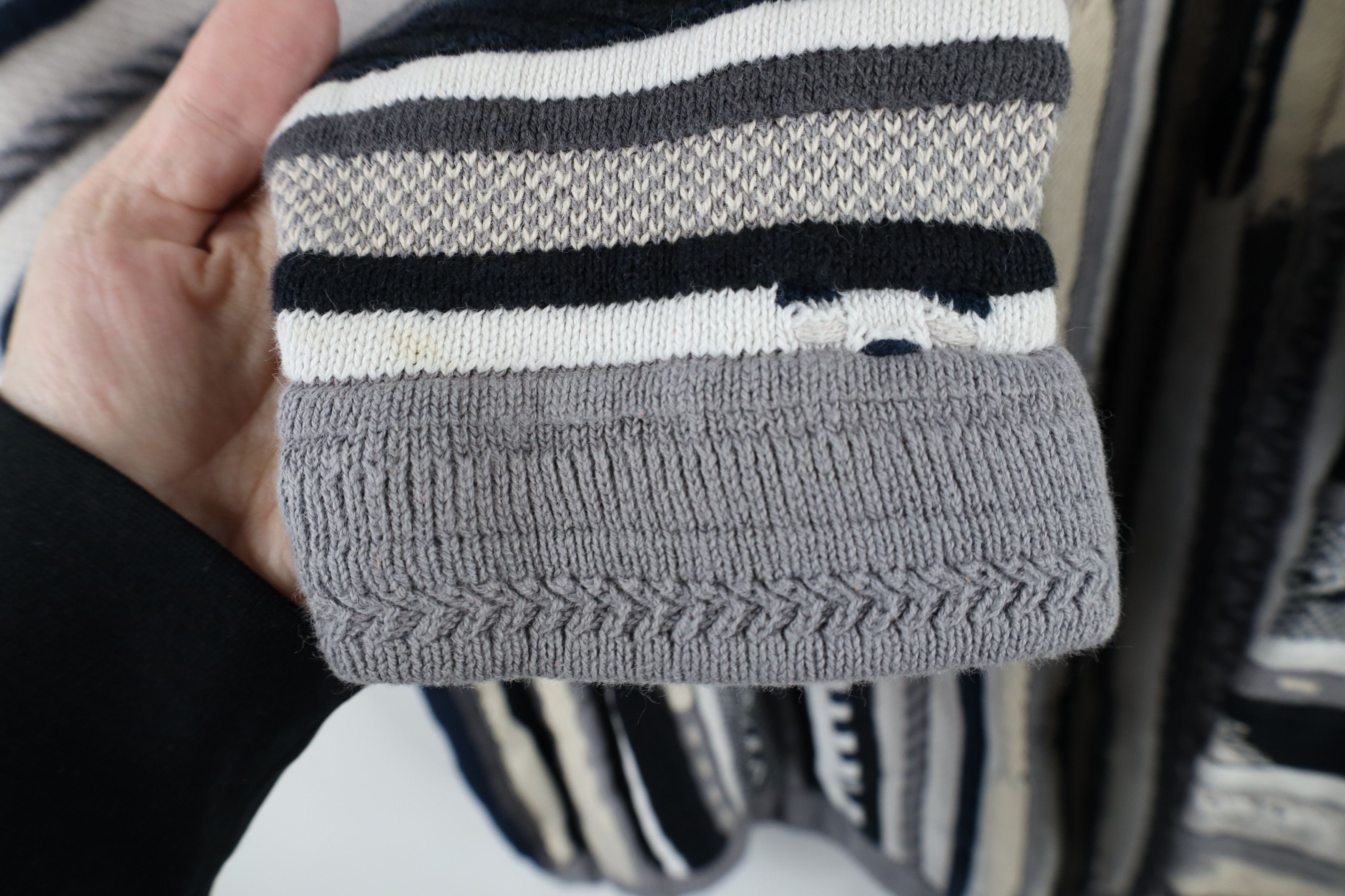 Vintage Vintage 90s Coogi Style Striped Chunky Knit Sweater Size US L / EU 52-54 / 3 - 7 Thumbnail