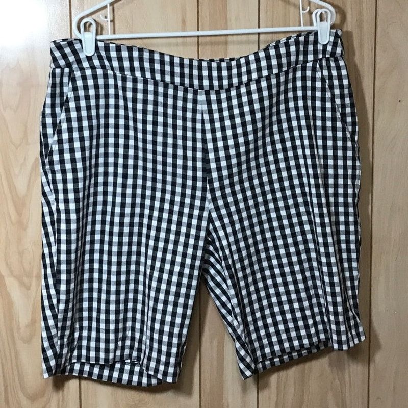 Other Time and Tru Gingham Check Stretch Bermuda Shorts XL Size 40" / US 18 - 1 Thumbnail