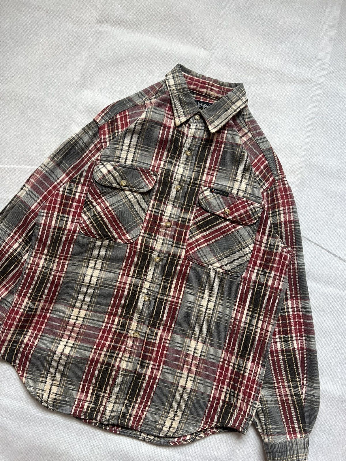 Flannel Vintage Wrangler Trail Plaid Red Checkered Flannel Shirt Size US M / EU 48-50 / 2 - 3 Thumbnail