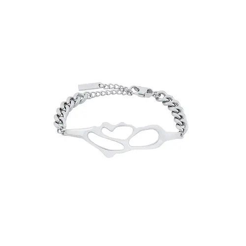 Jewelry Silver Abstract Link Chain Bracelet, Modern Men's Jewelry Size ONE SIZE - 5 Thumbnail