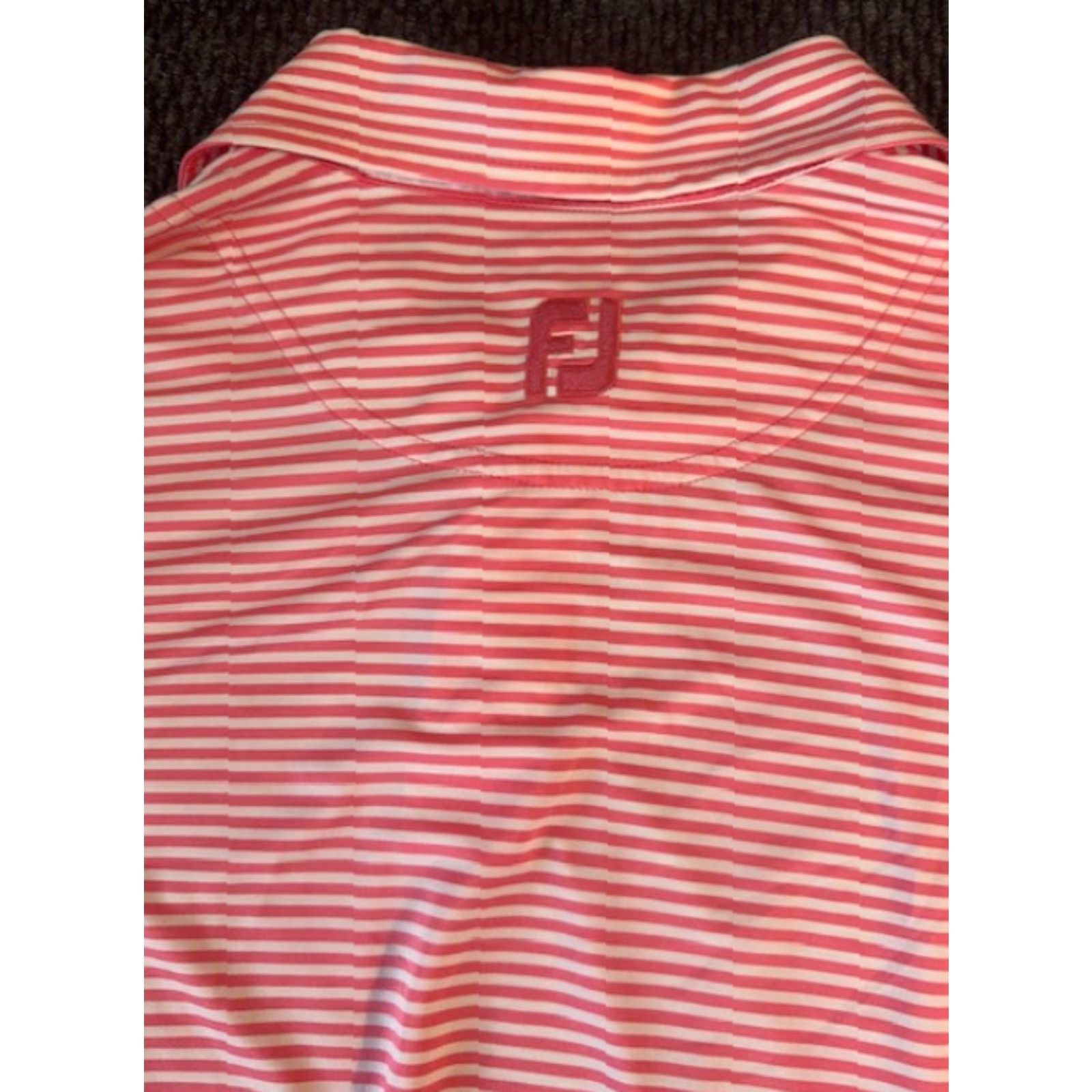 Footjoy Footjoy Shirt Mens M Orange Striped Golf Polo Performance Stretch Casual Size US M / EU 48-50 / 2 - 6 Thumbnail
