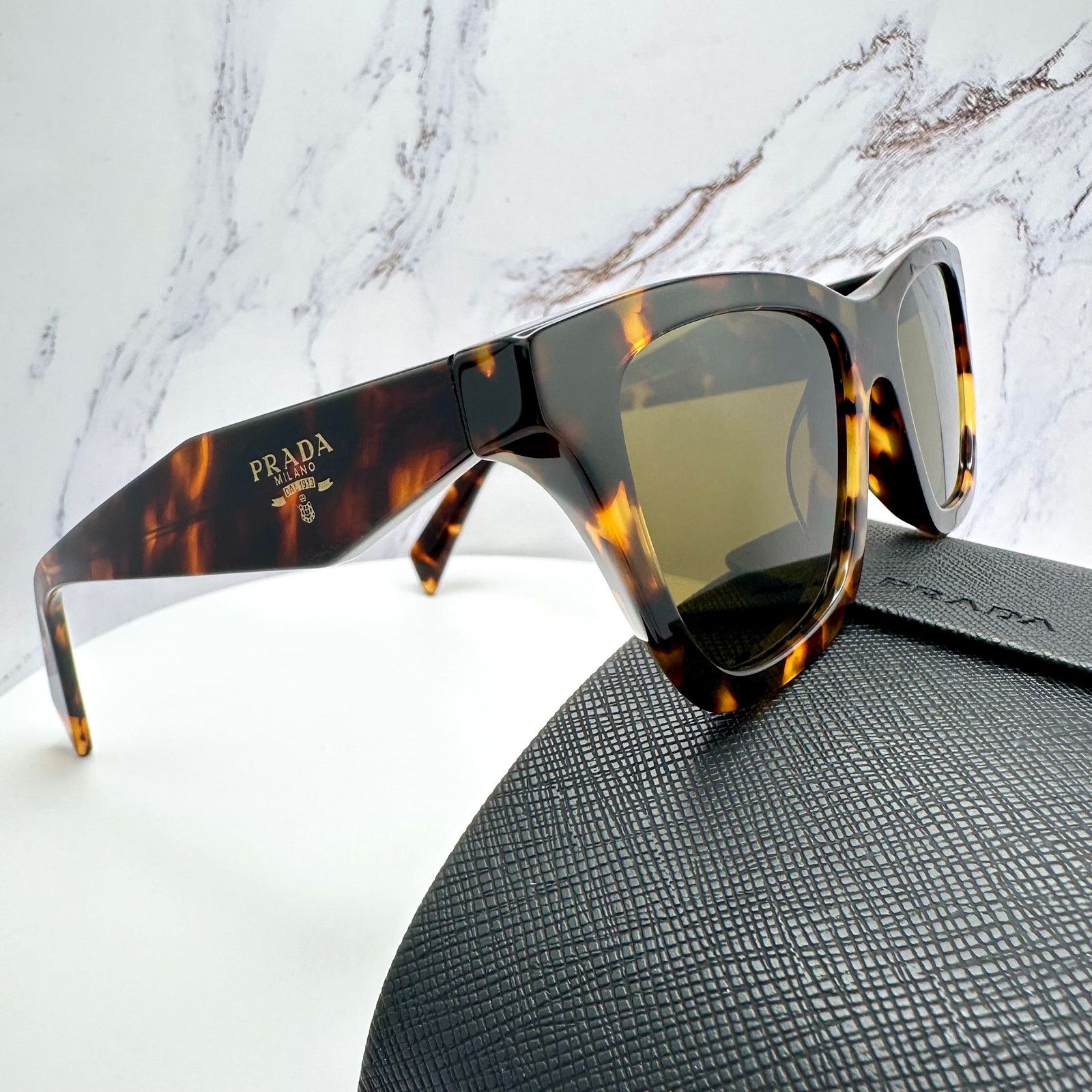 Prada New PRADA Sunglasses Brown Tortoise Square Butterfly Size ONE SIZE - 15 Thumbnail