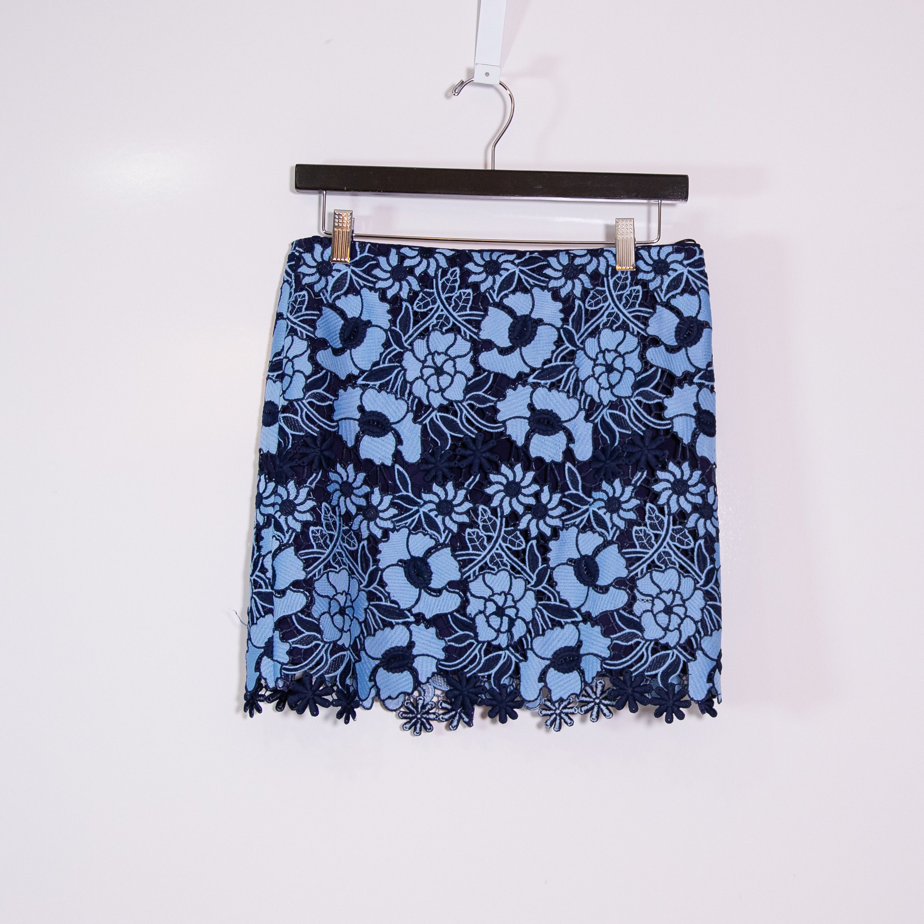 MILLY NEW Milly Two Tone Navy Blue Floral Flower Size 25" / US 0 / IT 36 - 1 Thumbnail