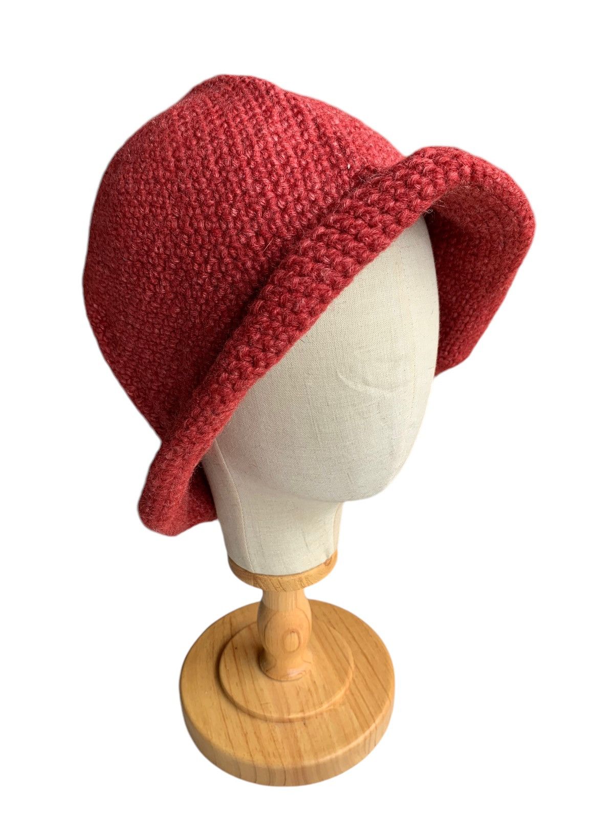 Handmade × Japanese Brand Knitted Crochet Hippies style Big Bucket Hats Size ONE SIZE - 3 Thumbnail