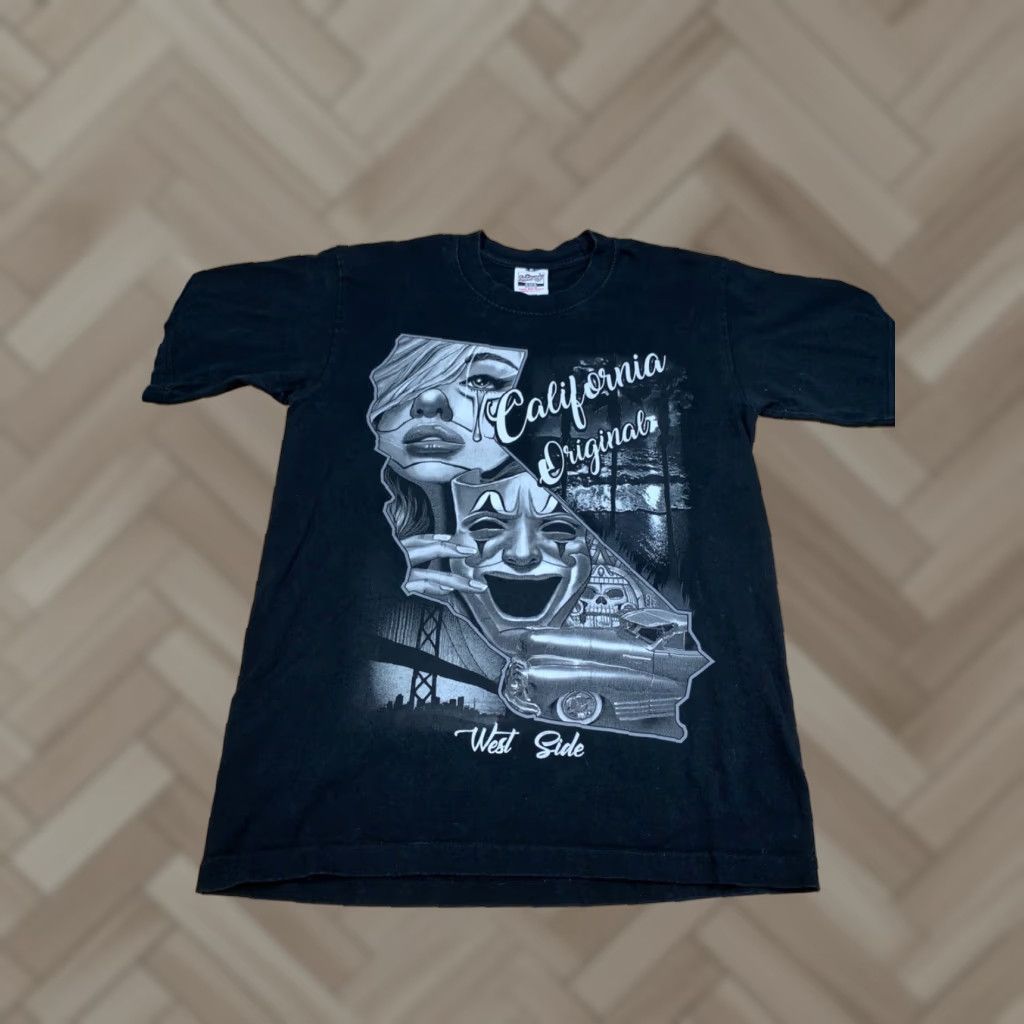 Vintage VINTAGE California Originals Graphic T Shirt Mens M Black Aztec Lowrider Chicano #9065 Size US M / EU 48-50 / 2 - 1 Thumbnail