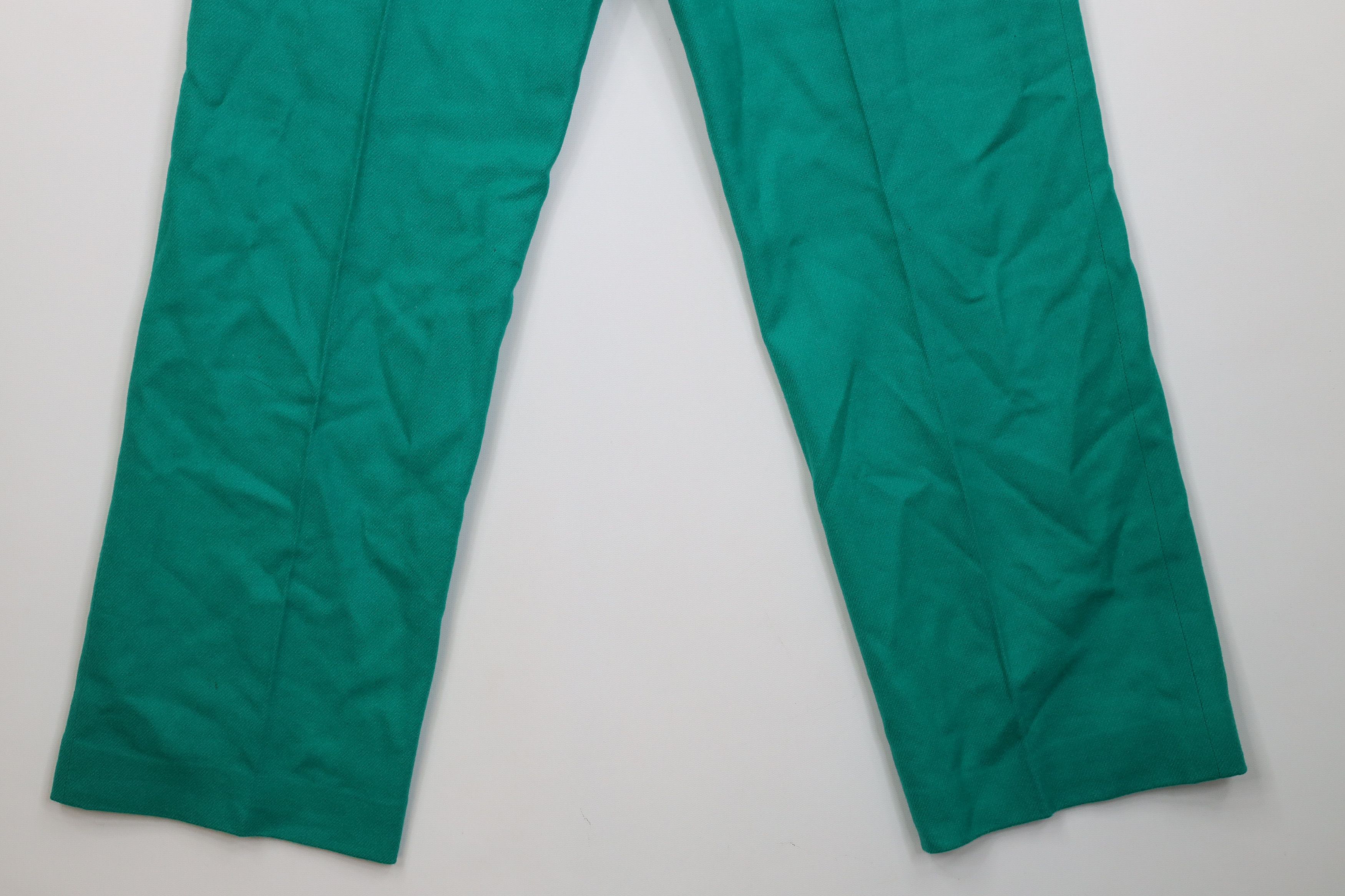Vintage Vintage 70s Streetwear Flared Wide Leg Chino Pants Teal USA Size 32" / US 10 / IT 46 - 16 Thumbnail