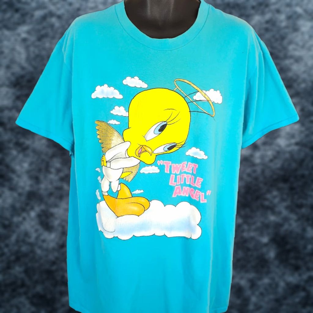 Vintage VINTAGE Tweety Bird T Shirt Mens 2XL Blue 90s Sleep Tee Looney Tunes Shirt Mens 2XL Bluesleep 90s Size US XXL / EU 58 / 5 - 1 Thumbnail
