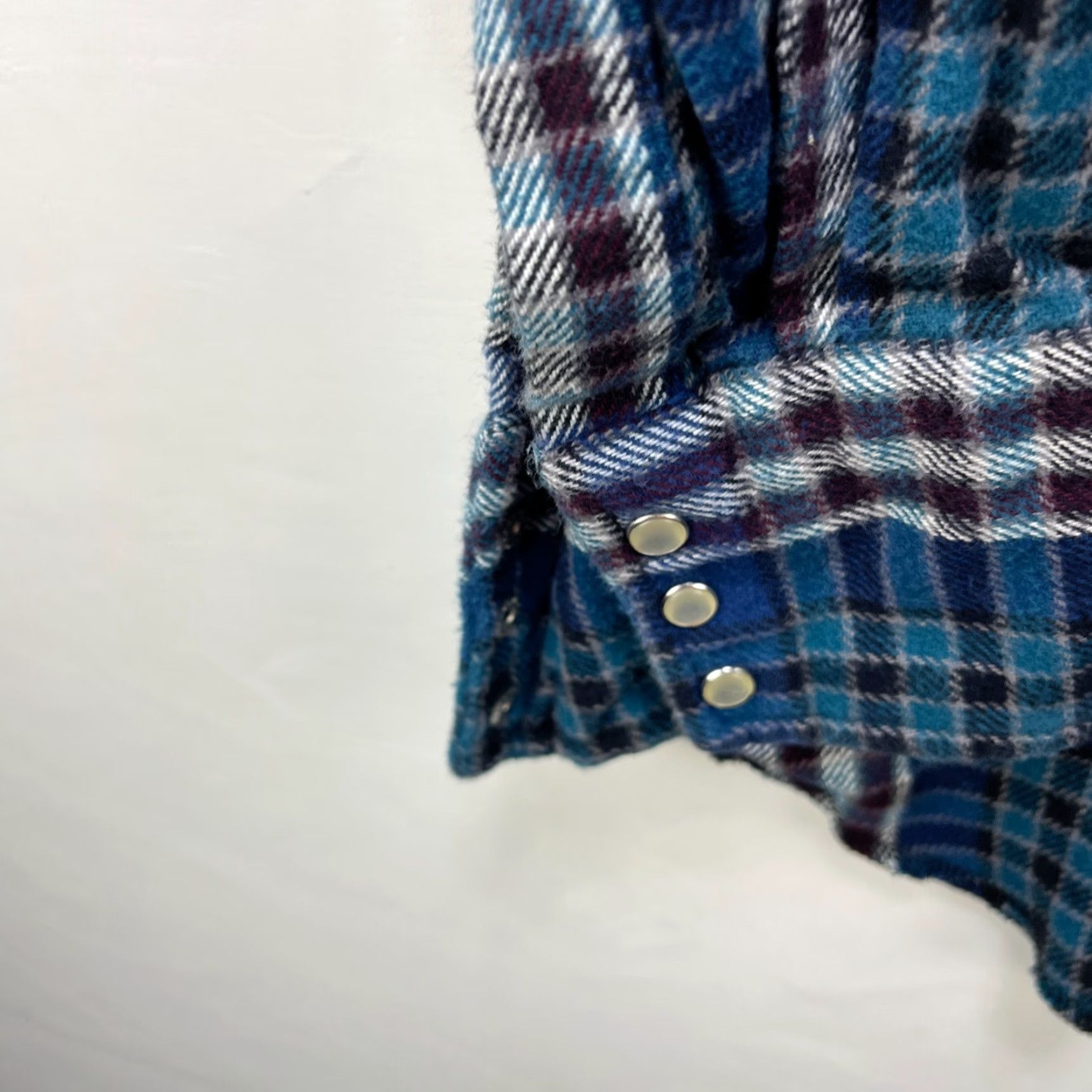 Wrangler VINTAGE Wrangler Plaid Shirt XLT Long Sleeve Snap Button-Up Flannel Mens 90s Blue Size US XL / EU 56 / 4 - 5 Thumbnail