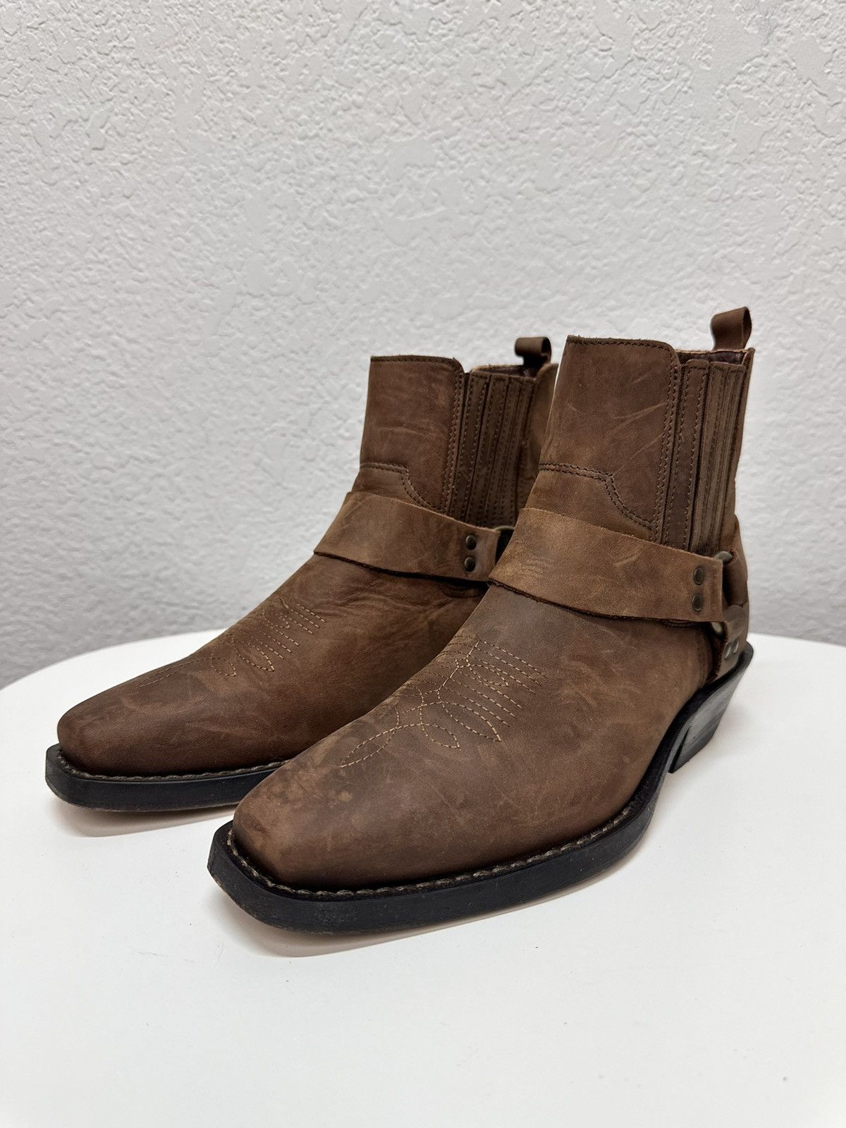 Western Rise Vintage Brown Western Style Ankle Boots As 98 Size 40 Size US 7 / EU 40 - 2 Thumbnail