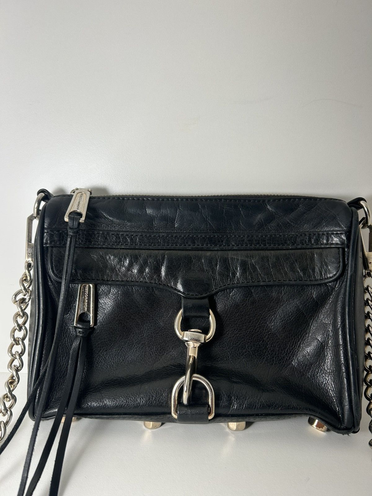 Rebecca Minkoff Black Leather Mini M.a.c. Crossbody Bag, Women's