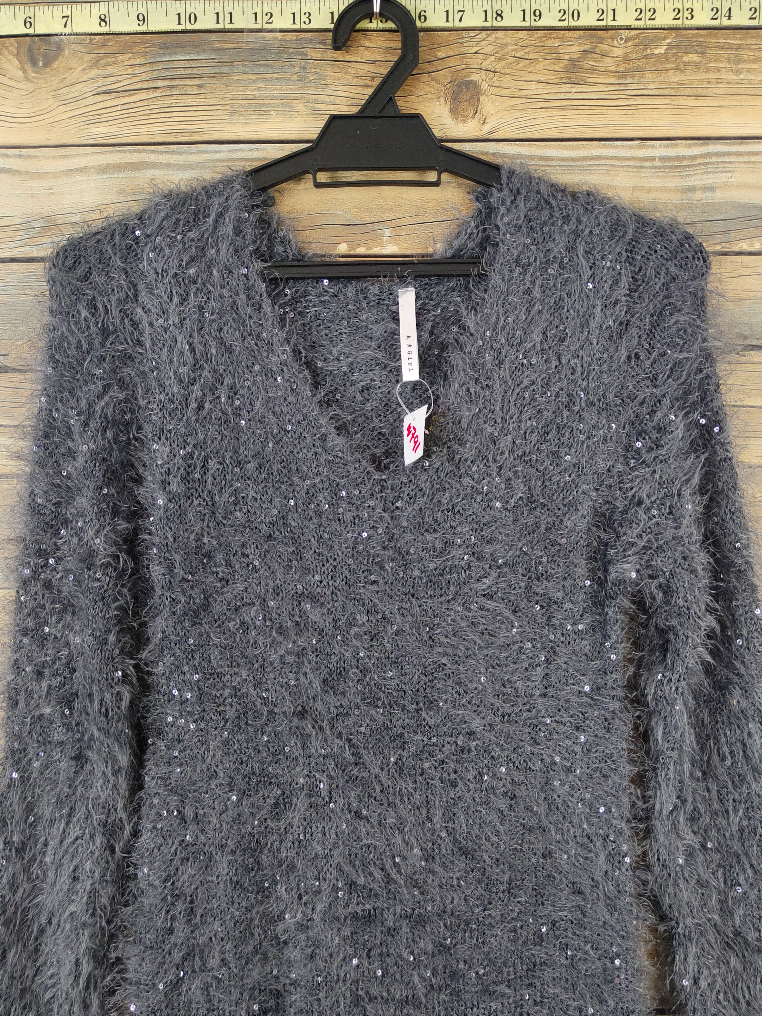 Japanese Brand A Girl Dark Gray Shag Shaggy Fur Mohair Knitwear #W971 Size M / US 6-8 / IT 42-44 - 2 Thumbnail
