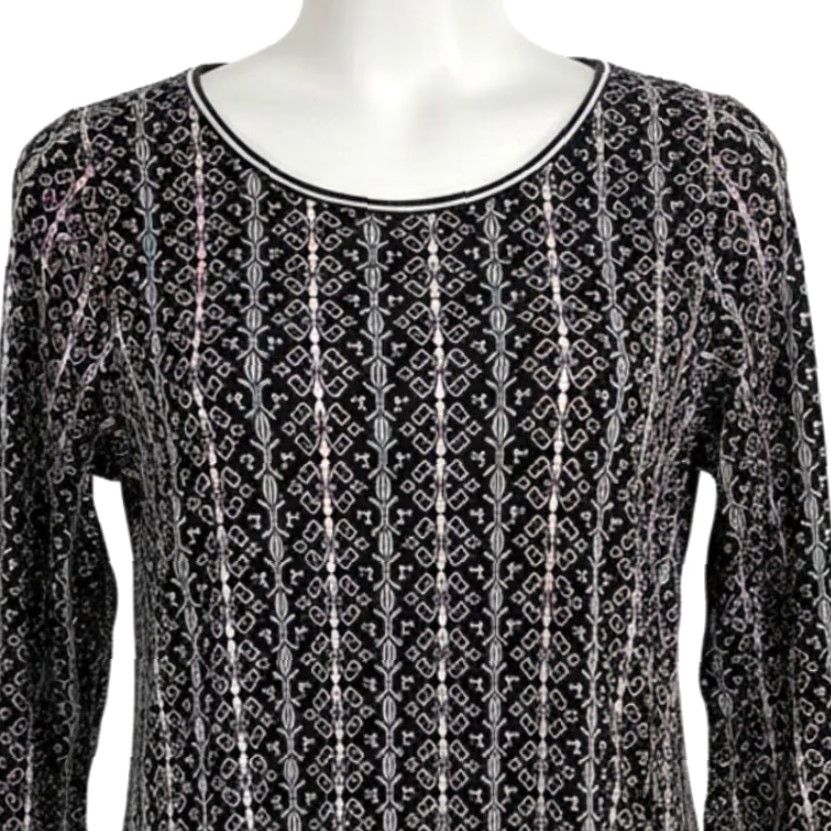 Vintage VINTAGE Max Studio Blouse Women S Black Red Scoop Neck Artsy Hippie Boho Tunic Size S / US 4 / IT 40 - 2 Thumbnail