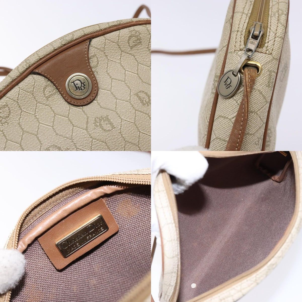 Dior DIOR Honeycomb Canvas Shoulder Bag Pvc Beige Gold Size ONE SIZE - 11 Thumbnail
