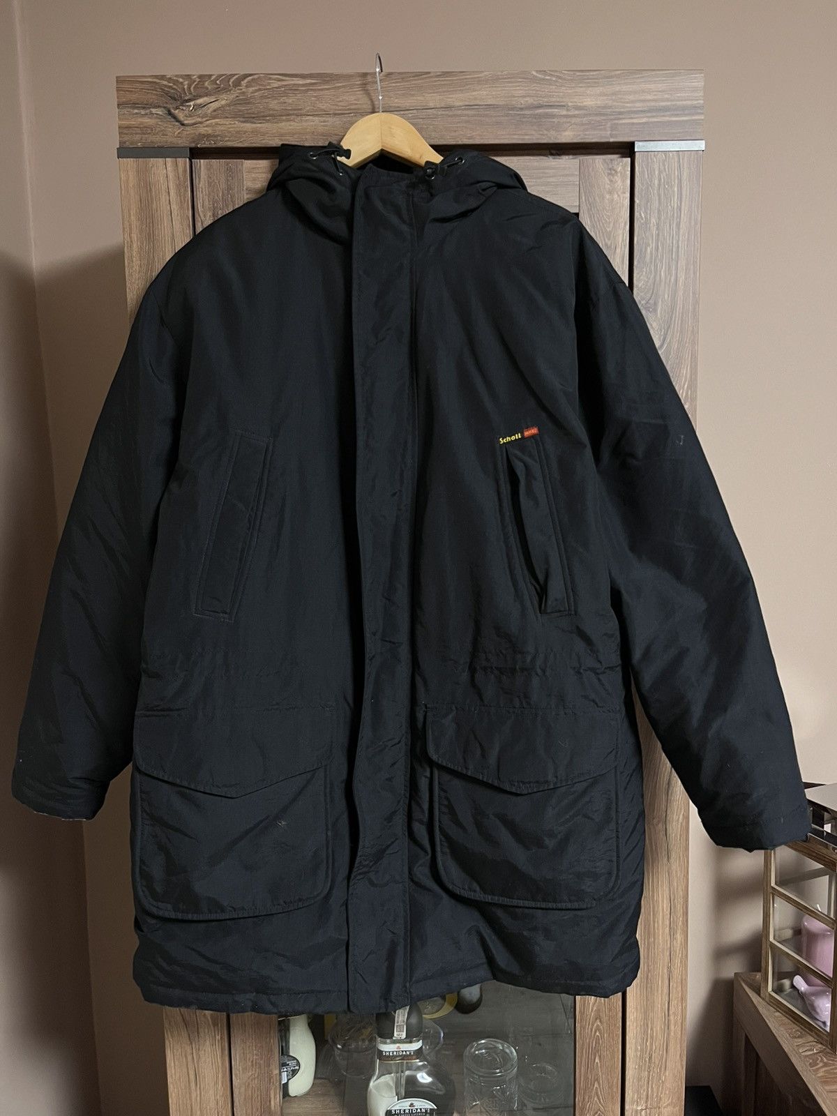Schott SCHOTT Goose Feather Down Puffer Insulated Jacket Black XL Size US XL / EU 56 / 4 - 1 Thumbnail