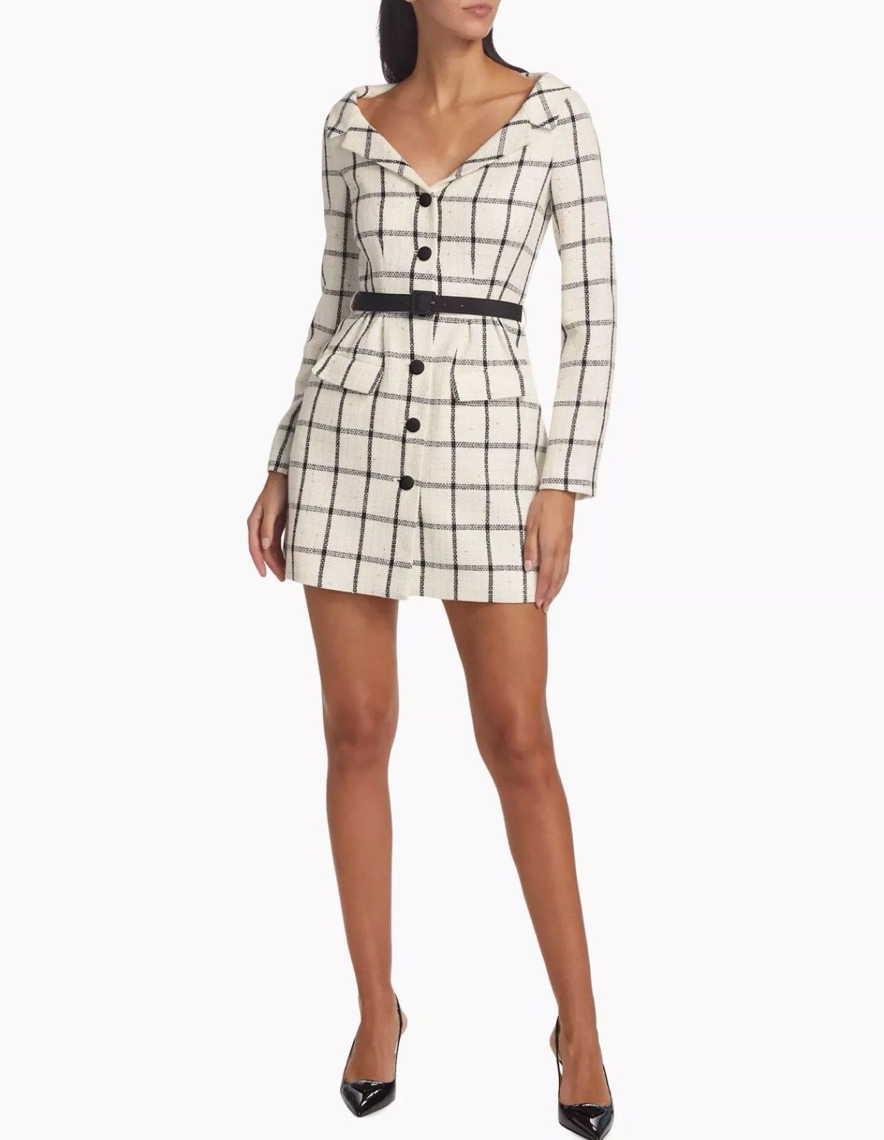 Self-Portrait Self-Portrait Checkered Belted Minidress size 8 Size M / US 6-8 / IT 42-44 - 2 Thumbnail