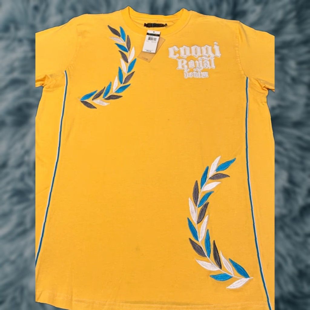 Coogi VINTAGE COOGI Royal Crown Logo Shirt Mens Size L Hip Hop 2000s Y2K NWT Yellow Short Sleeve Tshirt Size US L / EU 52-54 / 3 - 1 Thumbnail
