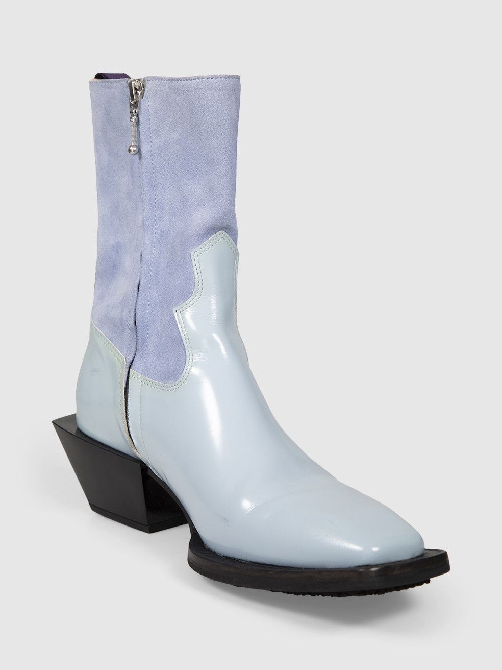 Eytys Blue Leather Cowboy Luciano Boots Size US 10 / IT 40 - 1 Thumbnail