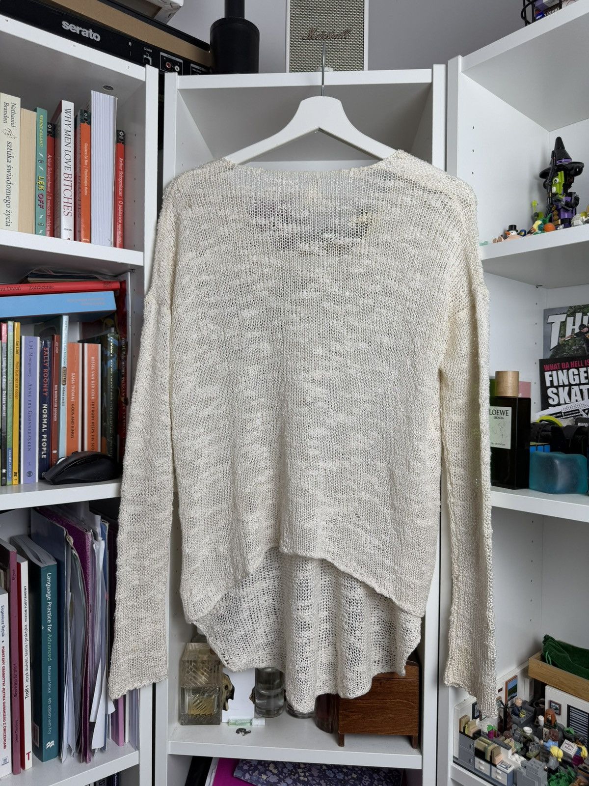 Designer × Helmut Lang Helmut lang asymmetrical crochet silk sweater S archive opium Size S / US 4 / IT 40 - 2 Thumbnail