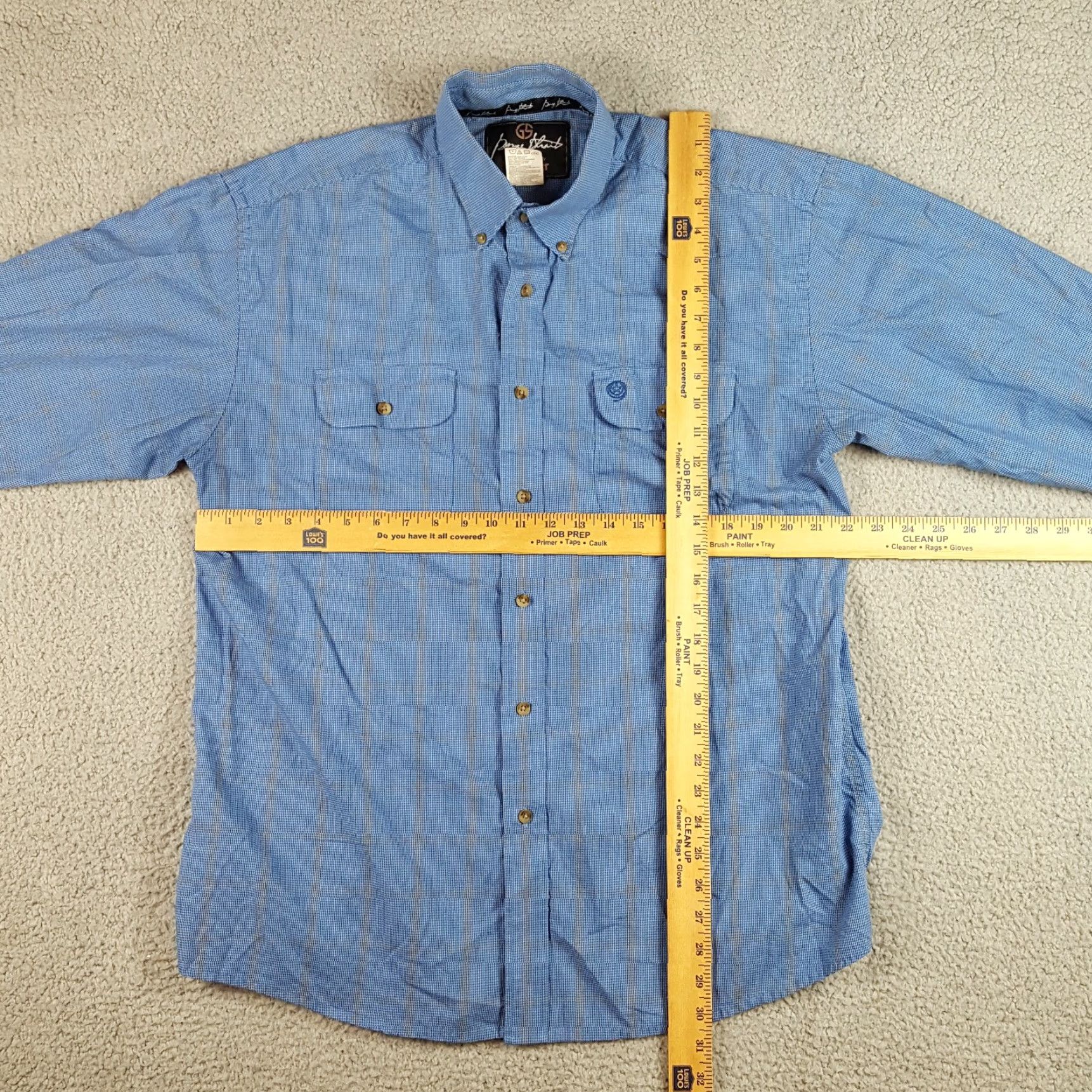 Wrangler VINTAGE Wrangler George Strait Western Striped Button-Down Shirt Adult L Blue Cotton 90s Western Mens Size US L / EU 52-54 / 3 - 7 Thumbnail