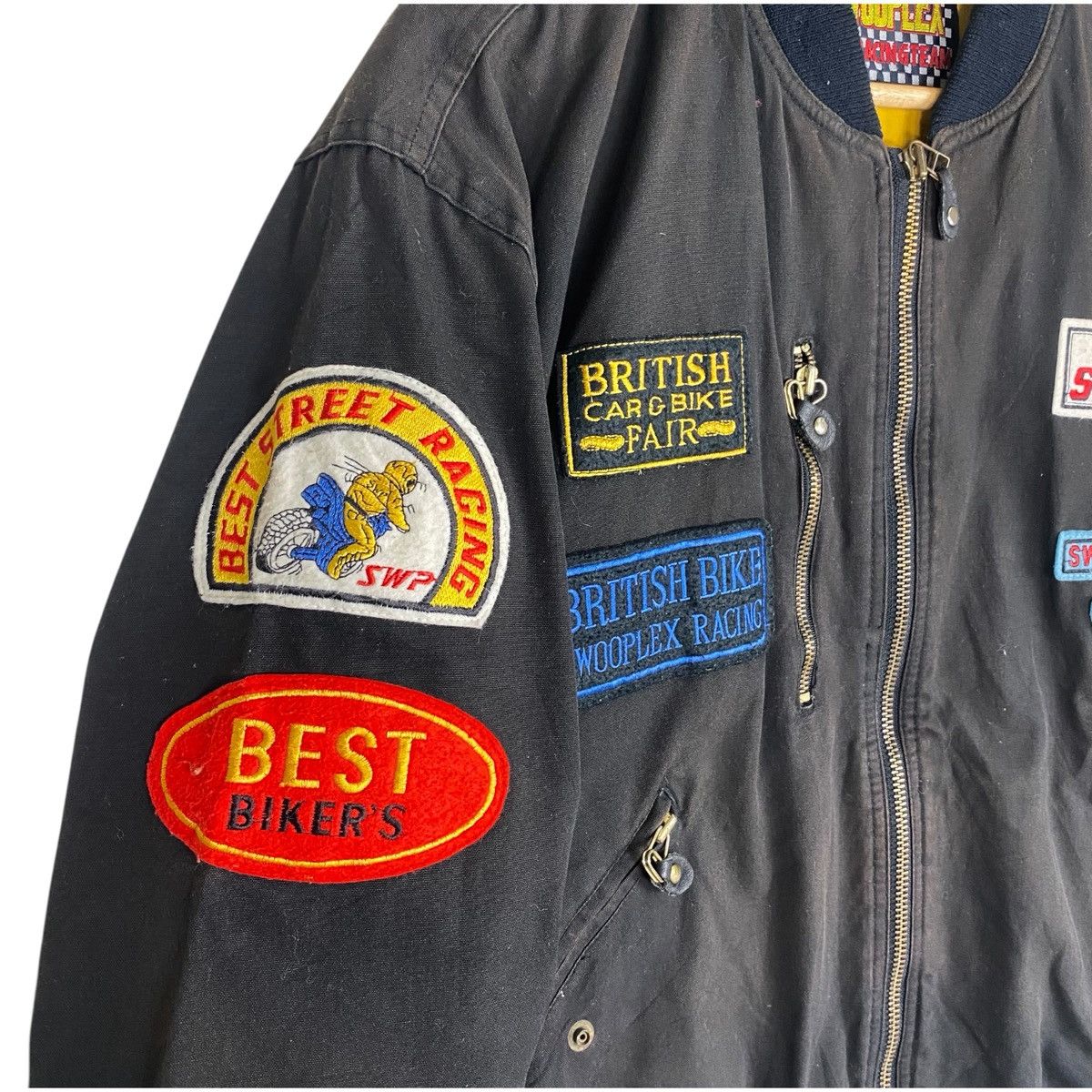 Japanese Brand 💥80s SWOOPLEX RACING TEAM BIKER BOMBER JACKET Size US L / EU 52-54 / 3 - 6 Thumbnail