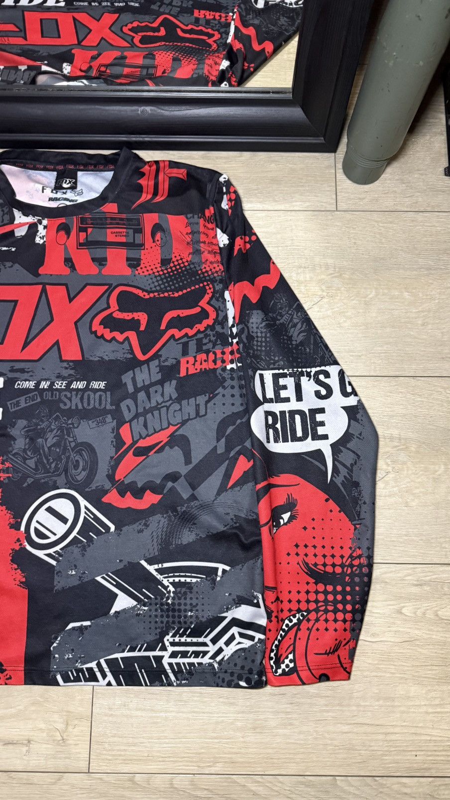 Fox Racing Y2K 2000s Fox Racing All Over Print Long Sleeve Tank Shirt Size US L / EU 52-54 / 3 - 4 Thumbnail