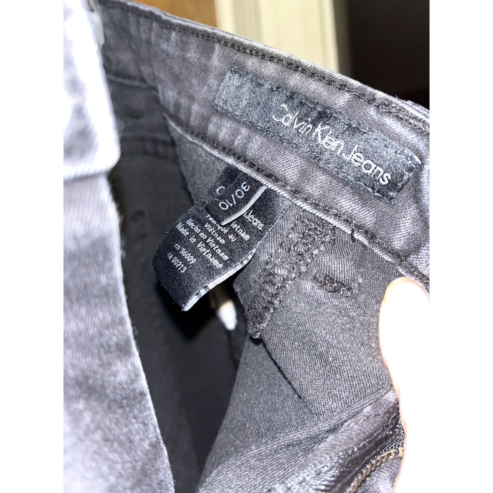 Calvin Klein VINTAGE Calvin Klein Women’s Skinny Denim Leggings Size 30 Black Stretch Pockets 90s Art Size 30" / US 8 / IT 44 - 6 Thumbnail