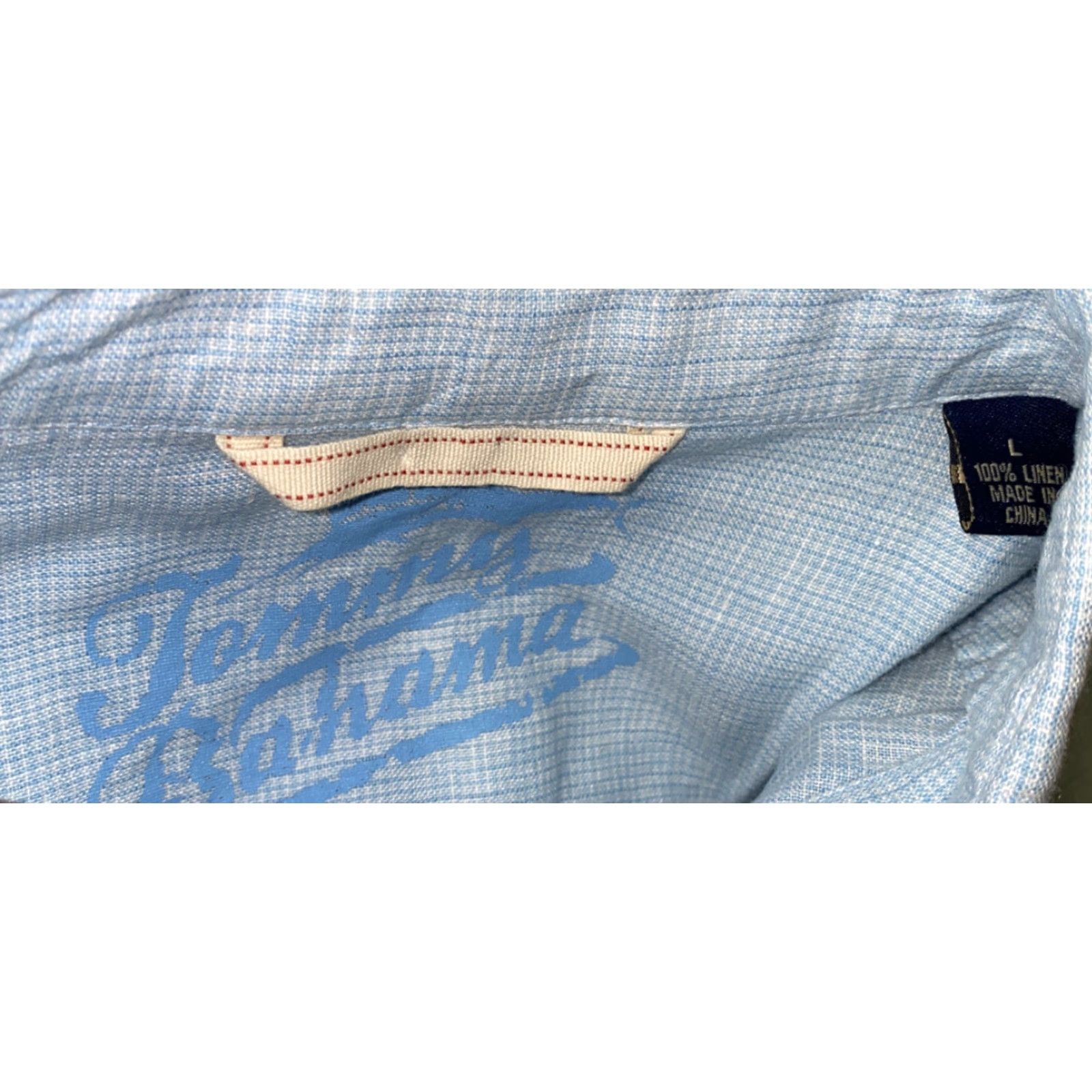 Tommy Bahama Tommy Bahama Shirt Mens Blue Linen Long Sleeve Button Front L Casual Solid Button-Up Collared Regular Neckline Vintage No Size US L / EU 52-54 / 3 - 6 Thumbnail