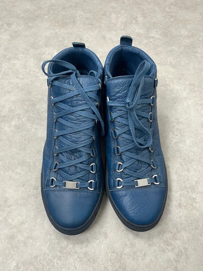 Balenciaga Balenciaga Arena Blue High Leather Sneakers Size US 9.5 / EU 42-43 - 2 Thumbnail