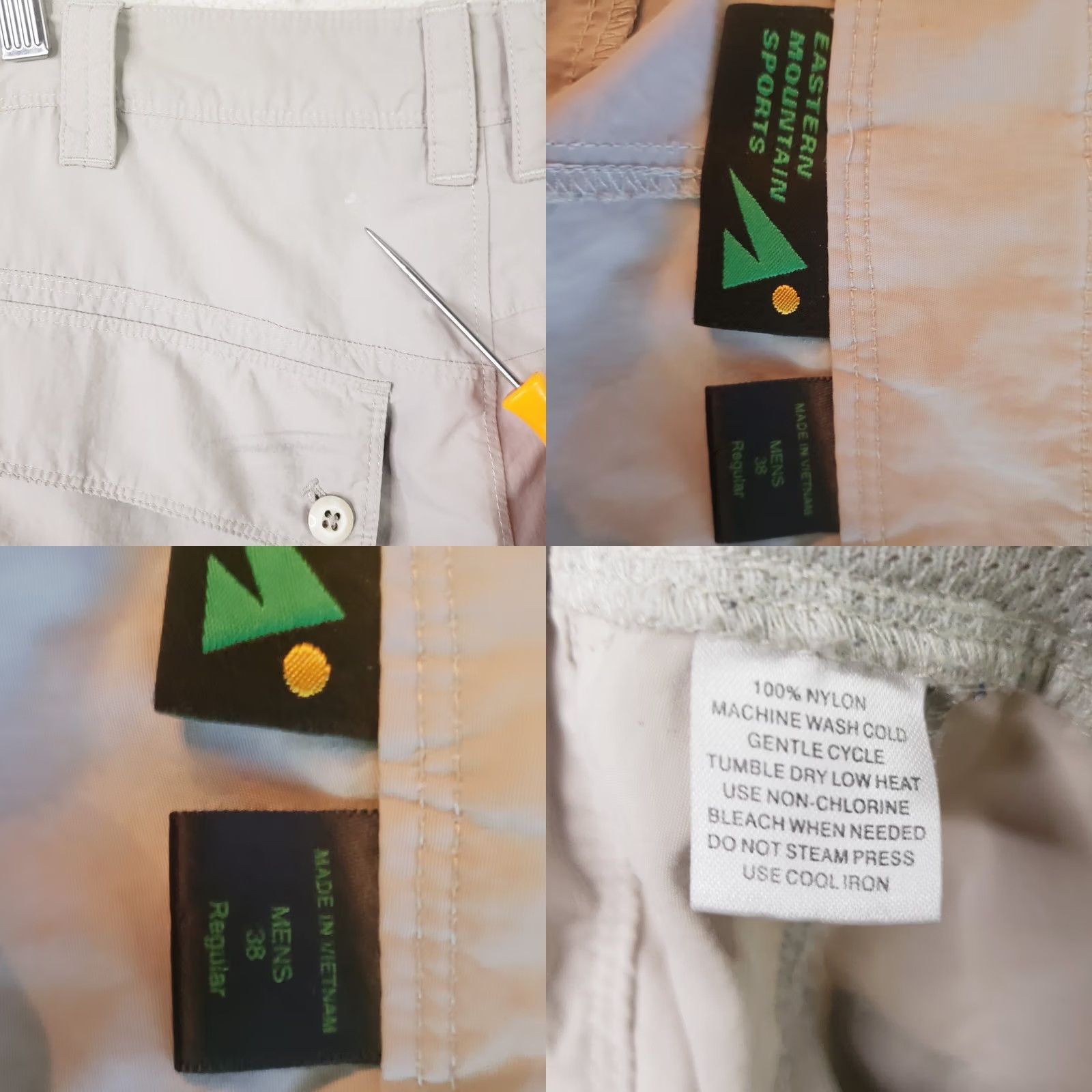 Eastern Mountain Sports EMS Eastern Mountain Sports Hiking Cargo Nylon Shorts Men's 38 Reg Beige Putty Cargo Regular 9in Inseam Men's Beige Nylon Convertible Shorts Size US 38 / EU 54 - 9 Thumbnail