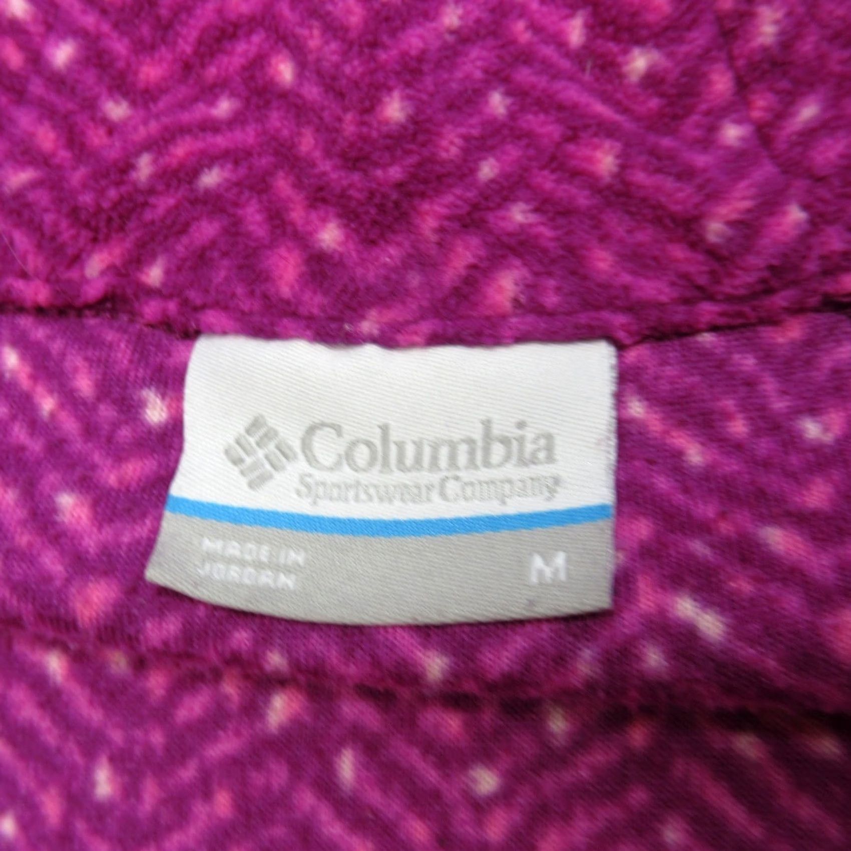 Vintage Columbia Sweatshirt Women Medium Purple Herringbone Chevron 1/4 Zip Fleece Light Size M / US 6-8 / IT 42-44 - 4 Thumbnail