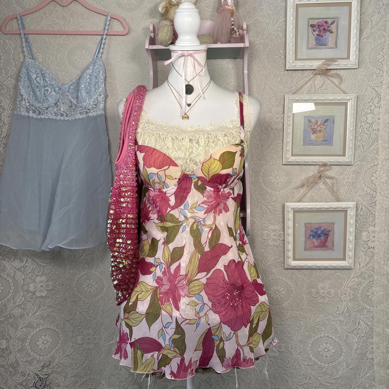 Other y2k floral valentines slip dress Size S / US 4 / IT 40 - 1 Thumbnail