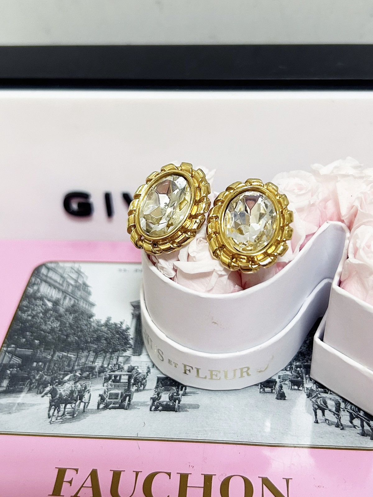 Givenchy Authentic Givenchy RARE Vintage Crystal Statement Earrings Size ONE SIZE - 2 Thumbnail