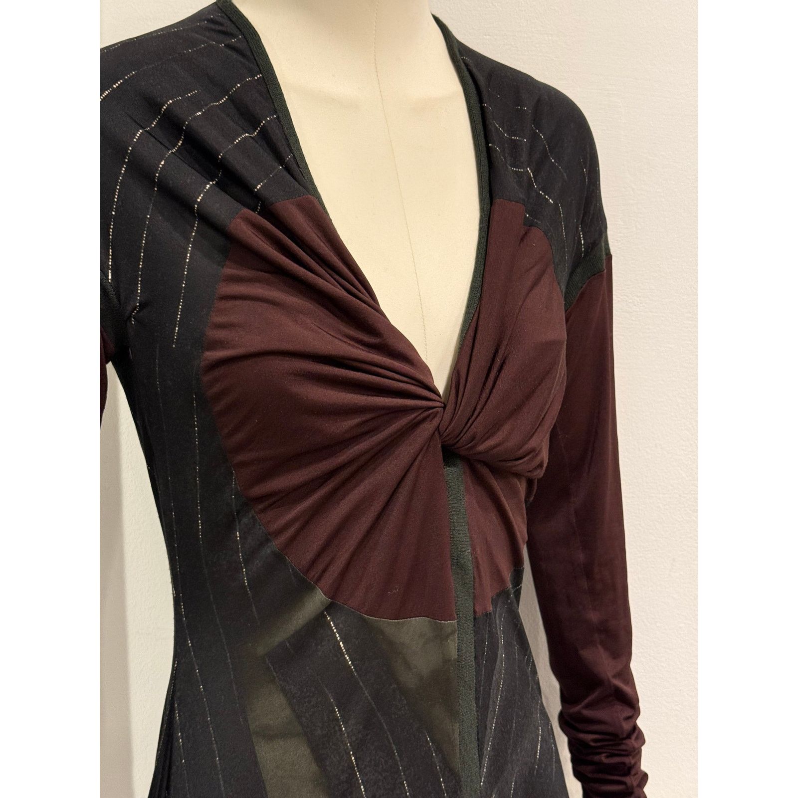 Jean Paul Gaultier 2000s Jean Paul Gaultier patchwork twist-front dress Size S / US 4 / IT 40 - 4 Thumbnail