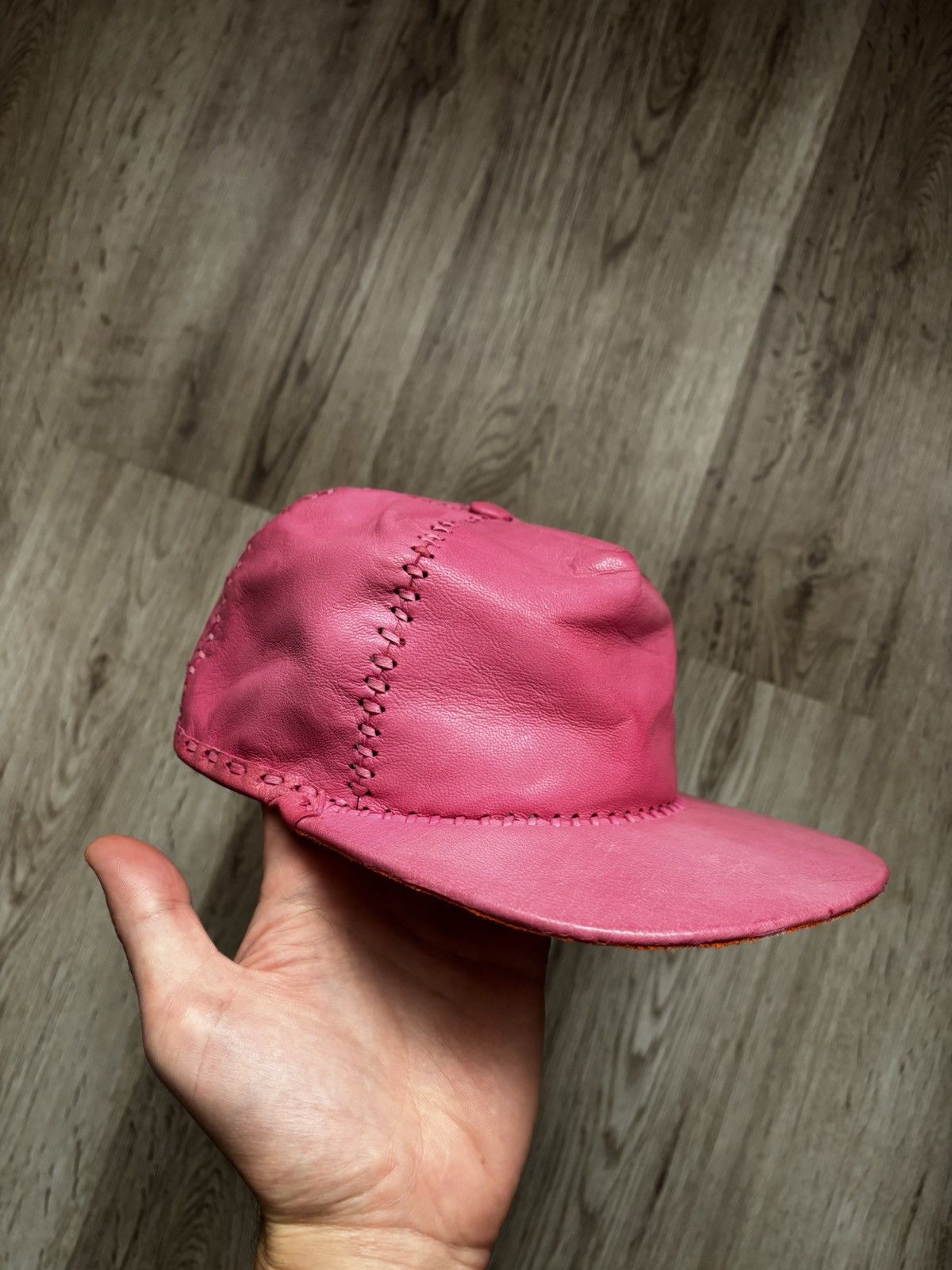 Other Pink Handmade Leather Cap Size ONE SIZE - 25 Thumbnail