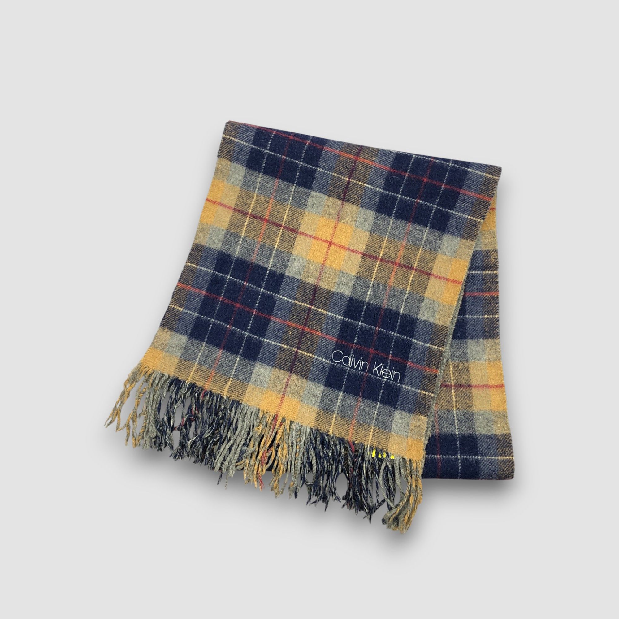 Calvin Klein Vintage Calvin Klein Scarf Muffler Wool Plaid Winter Scarves Size ONE SIZE - 3 Thumbnail