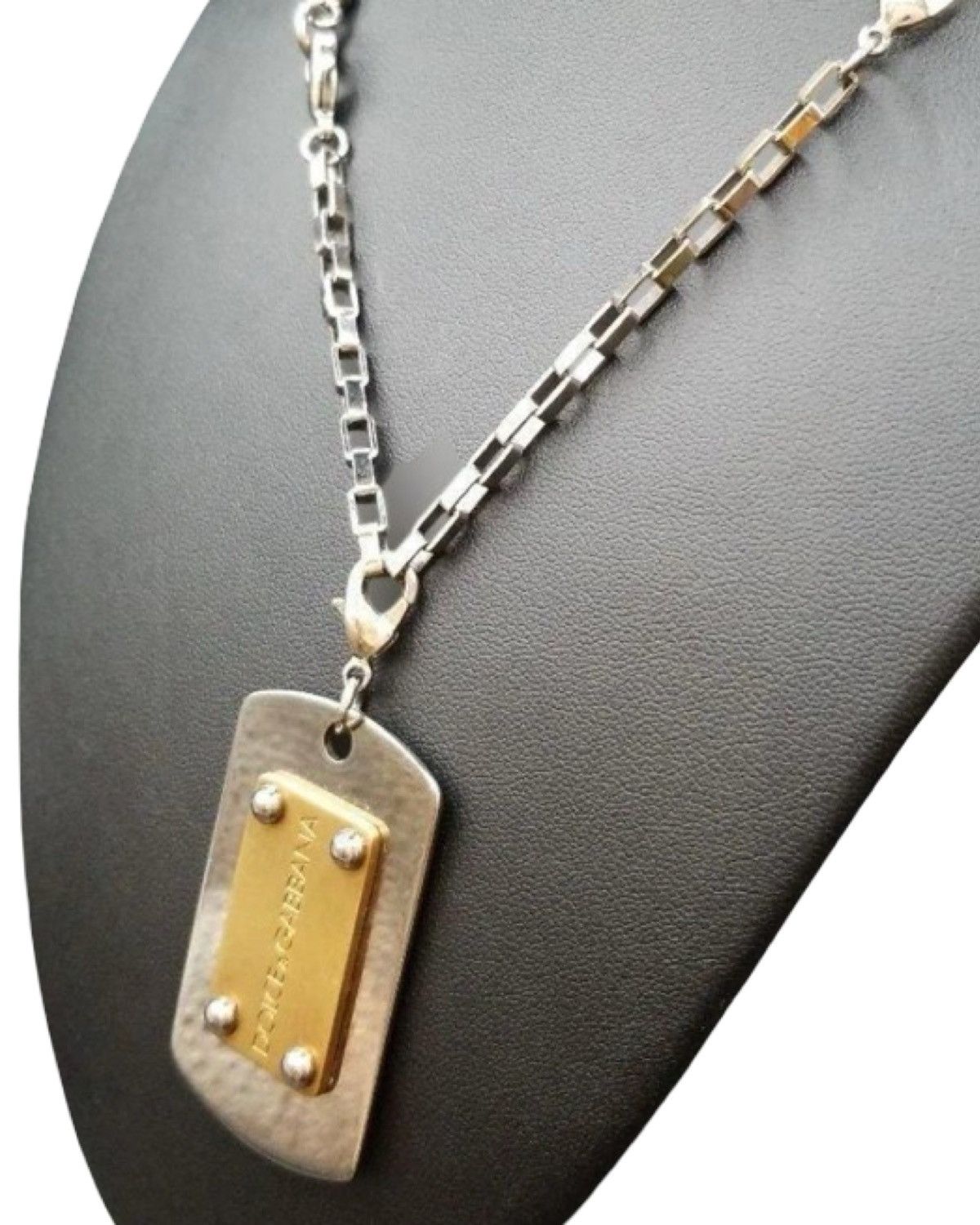 Dolce & Gabbana Two Tone Plated Dog Tag Pendant Necklace Size ONE SIZE - 3 Thumbnail