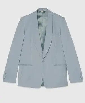 Gucci o1s1wg110125 Wool Mohair Formal Jacket in Light Blue Size US S / EU 44-46 / 1 - 1 Thumbnail