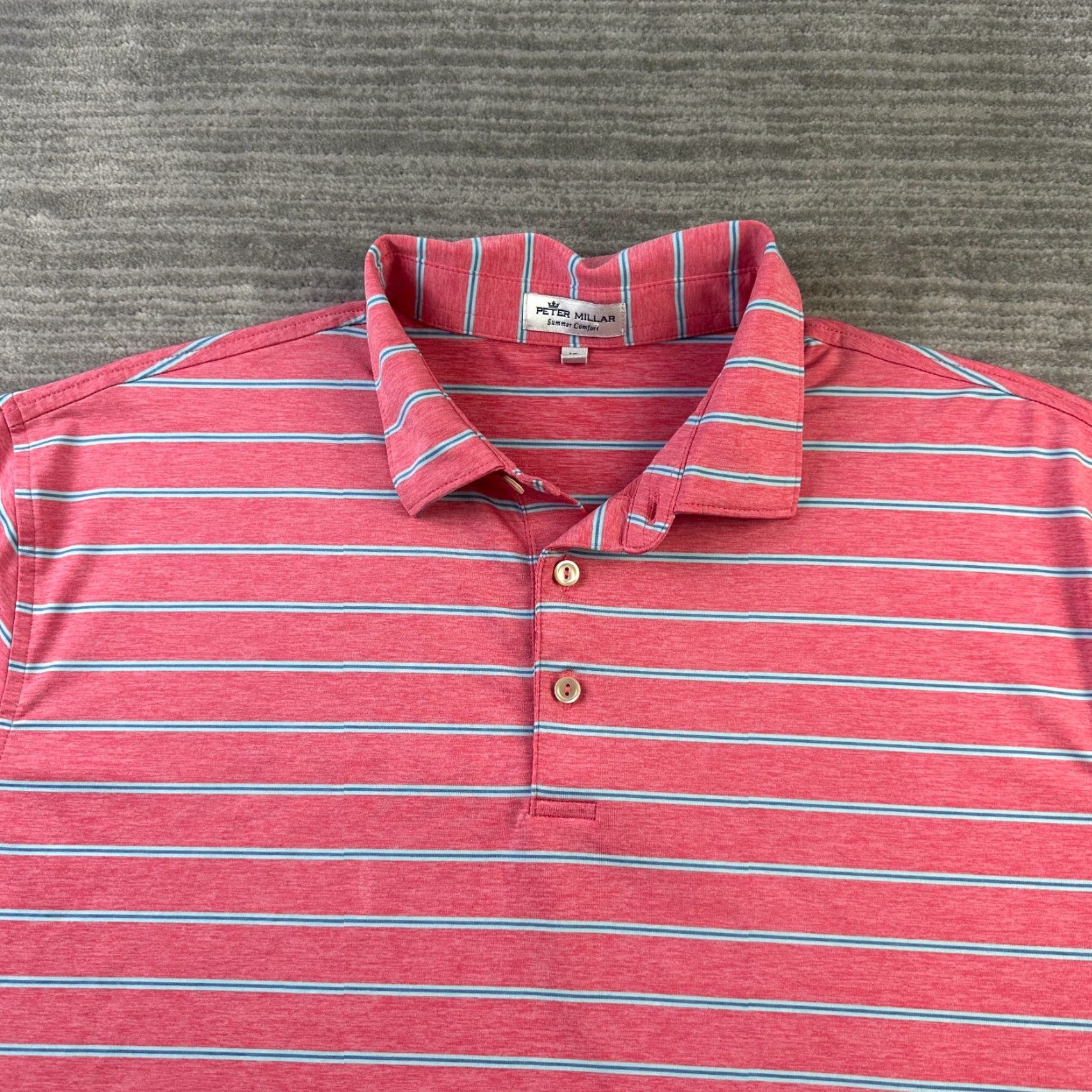 Peter Millar Peter Millar Polo Shirt Mens XL Pink Blue Golf Summer Comfort Size US XL / EU 56 / 4 - 3 Thumbnail