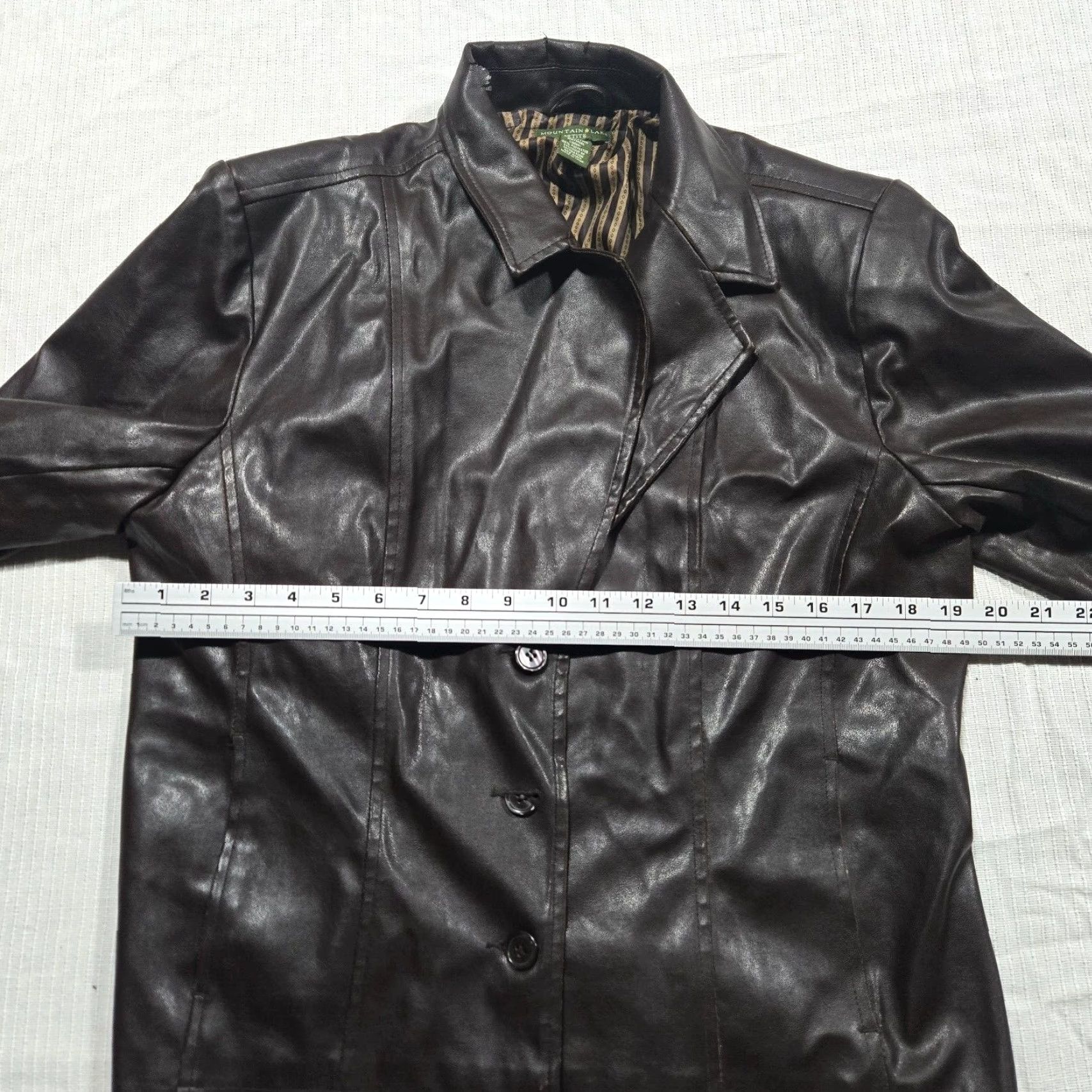 FLAX Mountain Lake Jacket Coat Flax Faux Leather Brown Adult Women's PL Petite Large Brown Mountain Lake Jacket Coat Flax Faux Leather Size L / US 10 / IT 46 - 7 Thumbnail