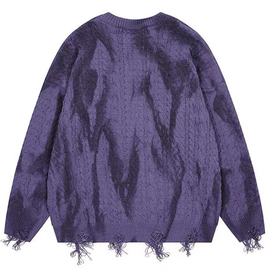 Japanese Brand × Vintage Grunge Frayed Pullover Retro Hole Sweater Size US XL / EU 56 / 4 - 2 Thumbnail