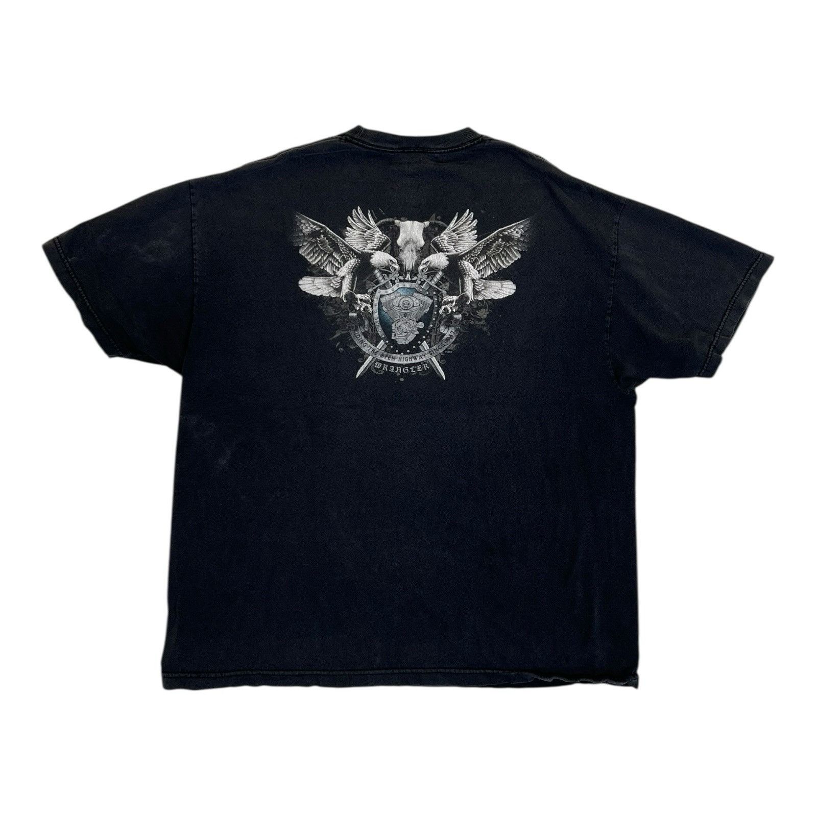 Wrangler Vintage Wrangler T-Shirt Size 2XL Biker Eagles Bull Y2K Blac Size US XXL / EU 58 / 5 - 1 Thumbnail