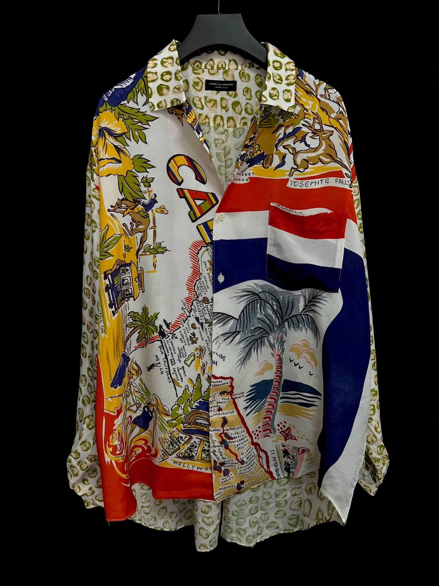 Comme des Garcons Comme des Garçons 1991SS Florida Map Silk Scarf Runway Shirt Size US L / EU 52-54 / 3 - 3 Thumbnail