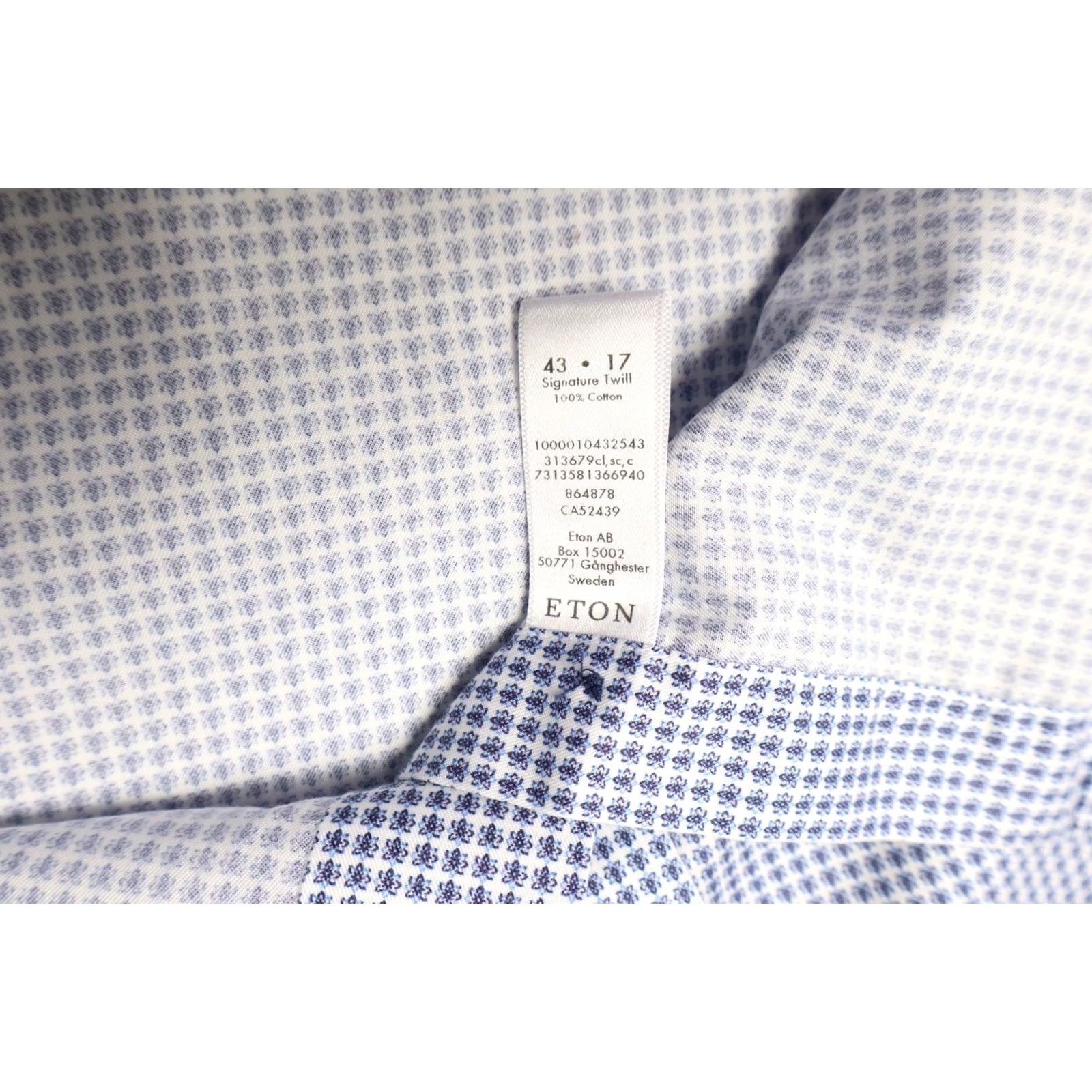 Eton ETON Classic Signature Twill Shirt Mens 43/17 Patterned Long Sleeve Button-Up Size US XL / EU 56 / 4 - 6 Thumbnail